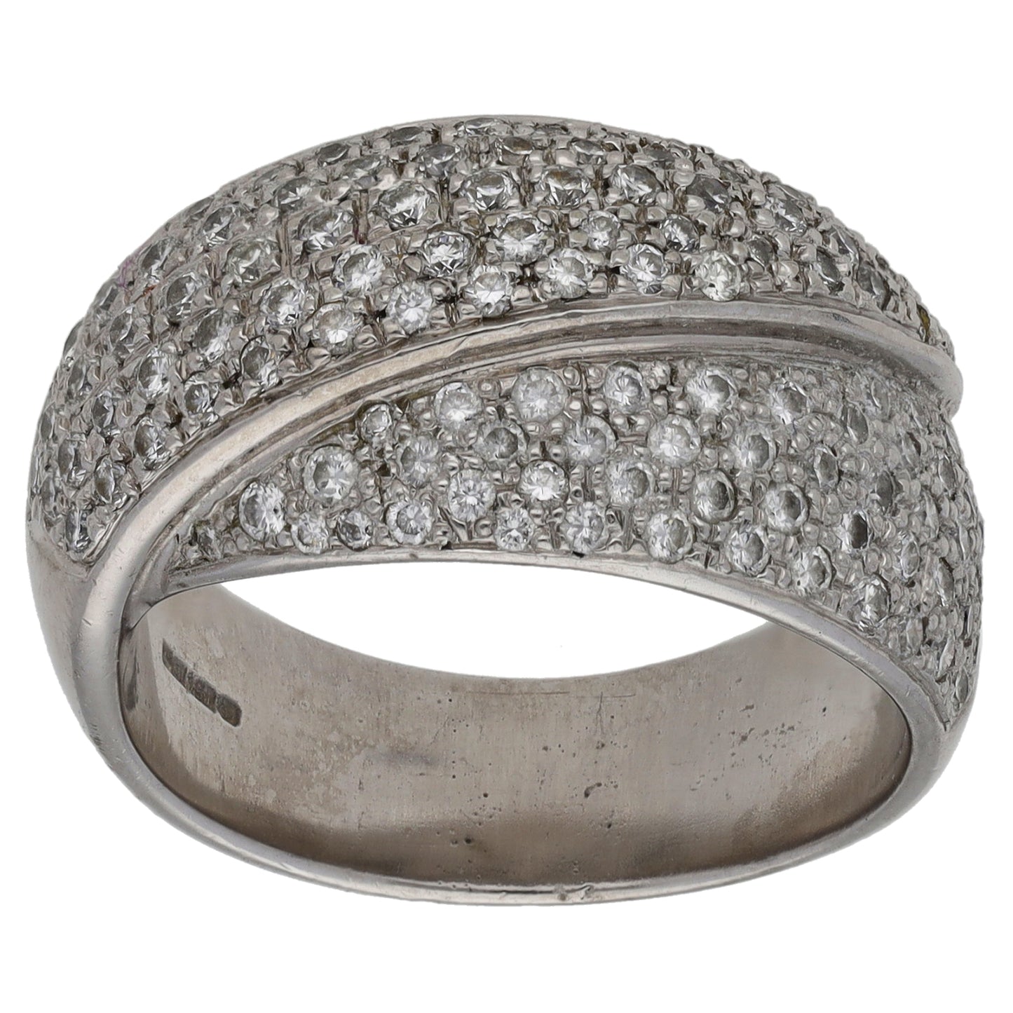 18ct White Gold 1.26ct Diamond Dress/Cocktail Ring Size Q