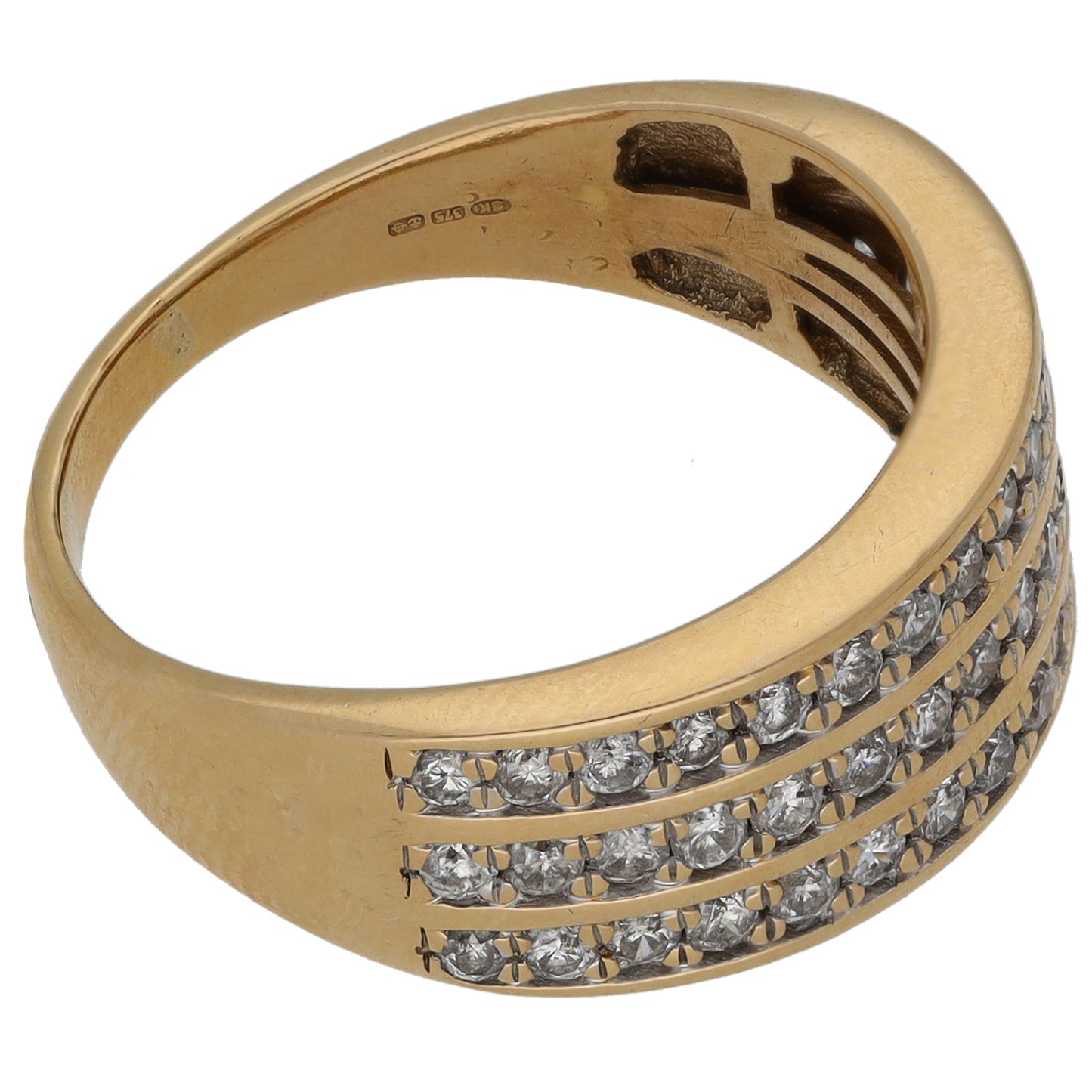 9ct Gold 0.96ct Diamond Dress/Cocktail Ring Size R
