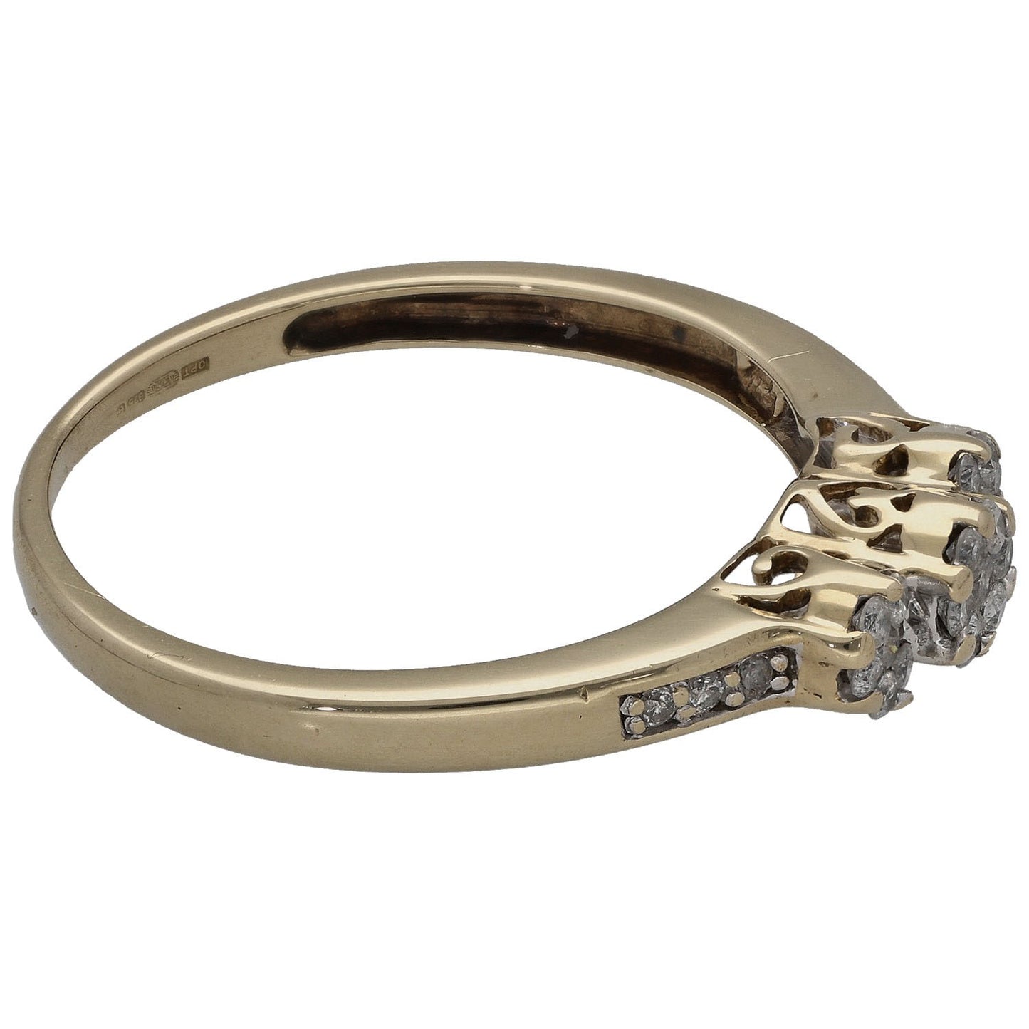 9ct Gold 0.23ct Diamond Cluster Ring Size R