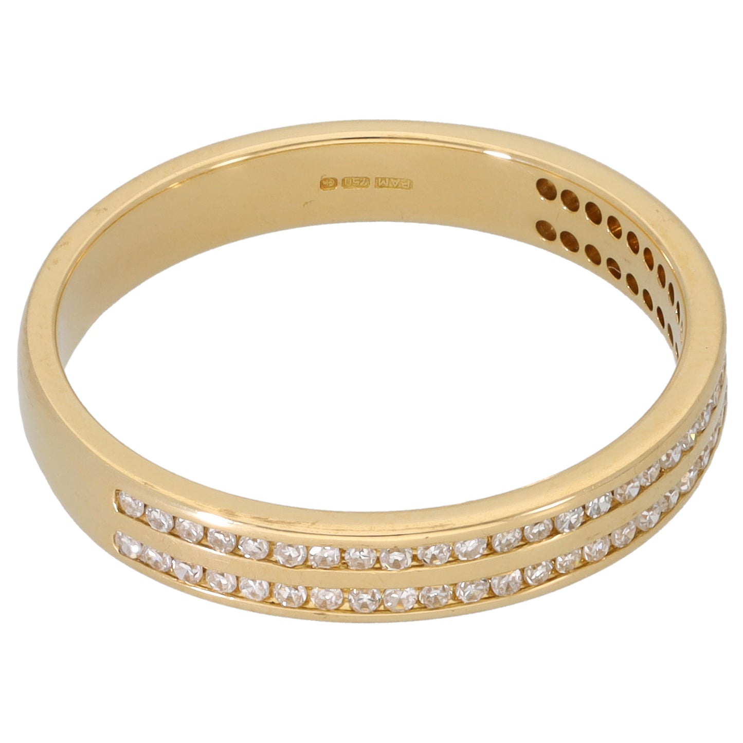 18ct Gold 0.33ct Diamond Half Eternity Ring Size Q