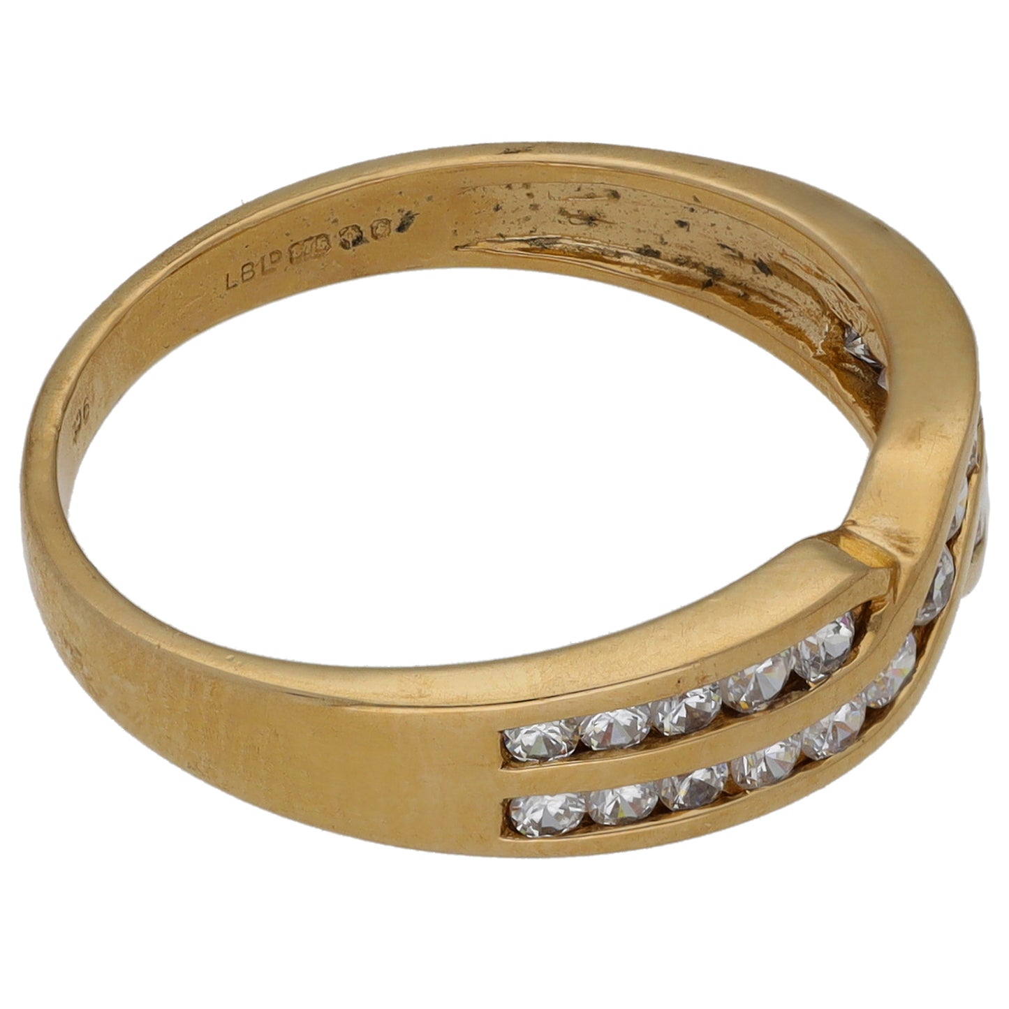 9ct Gold Cubic Zirconia Half Eternity Ring Size P