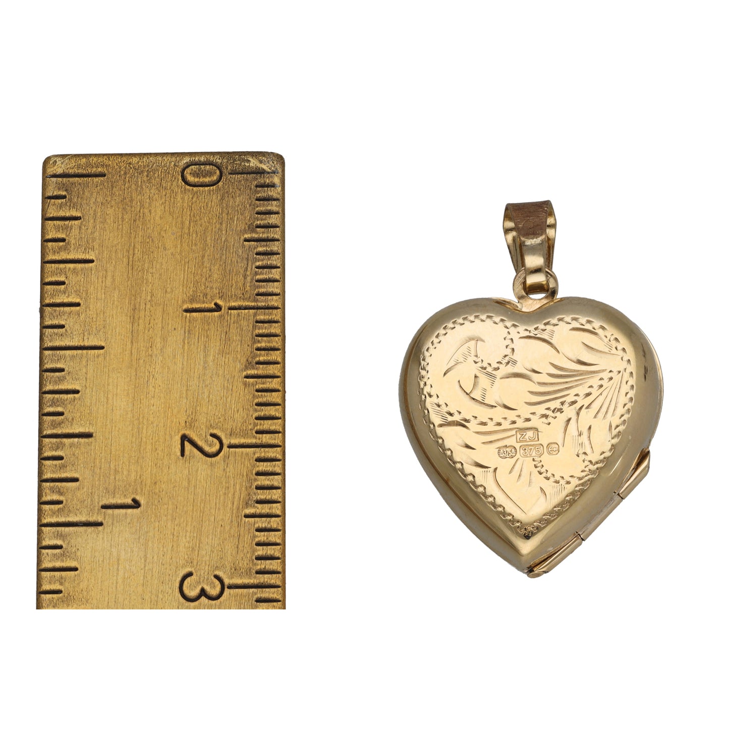 9ct Gold Ruby Heart Locket Pendant With Chain
