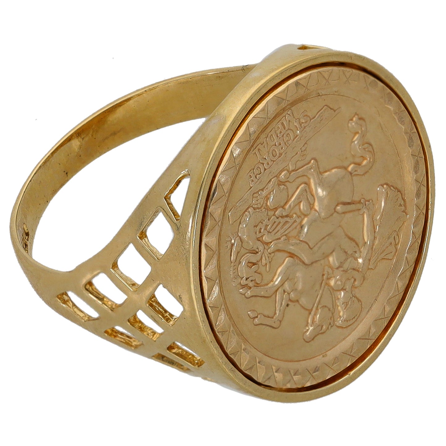 9ct Gold St George Ring Size L