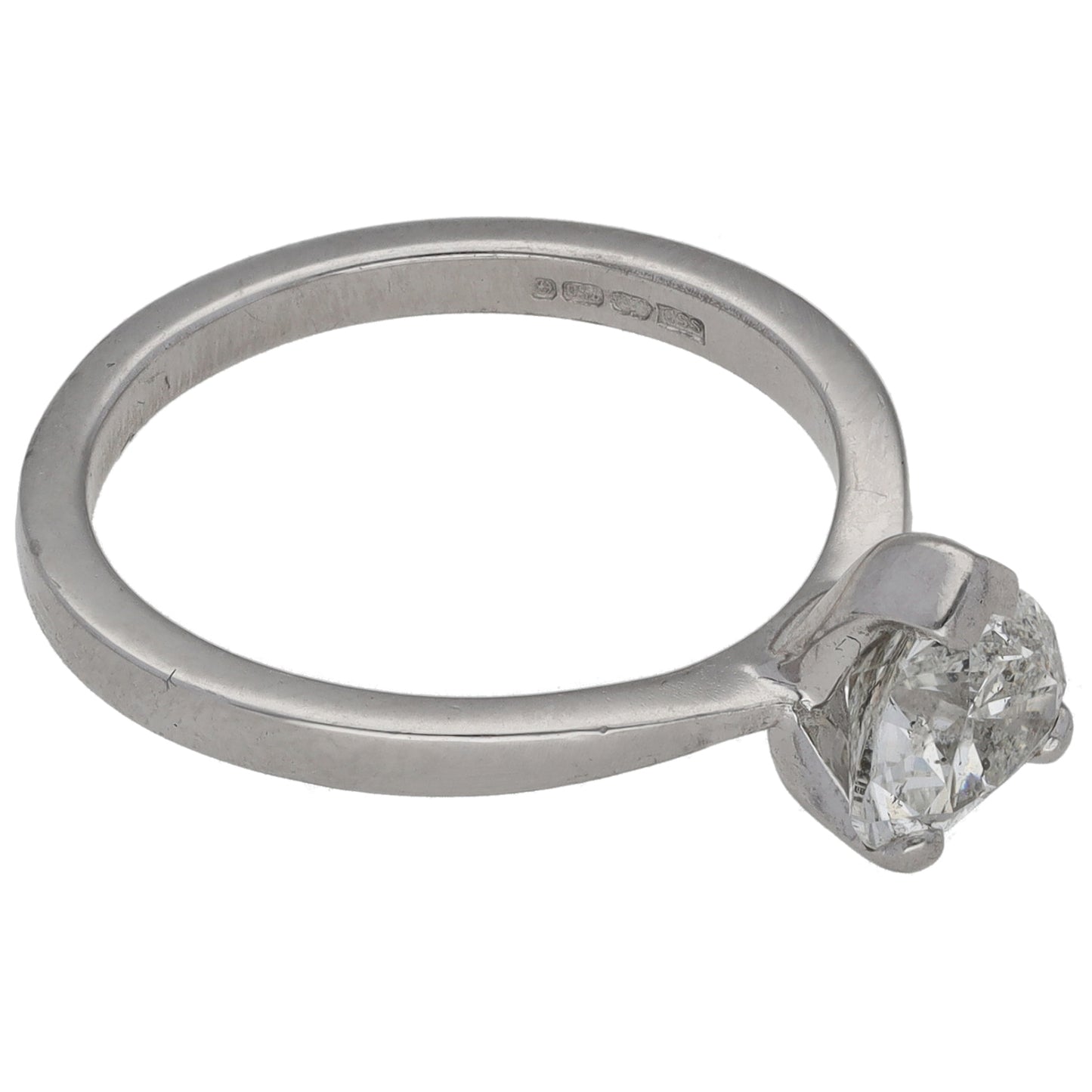18ct White Gold 1.08ct Diamond Solitaire Ring Size L