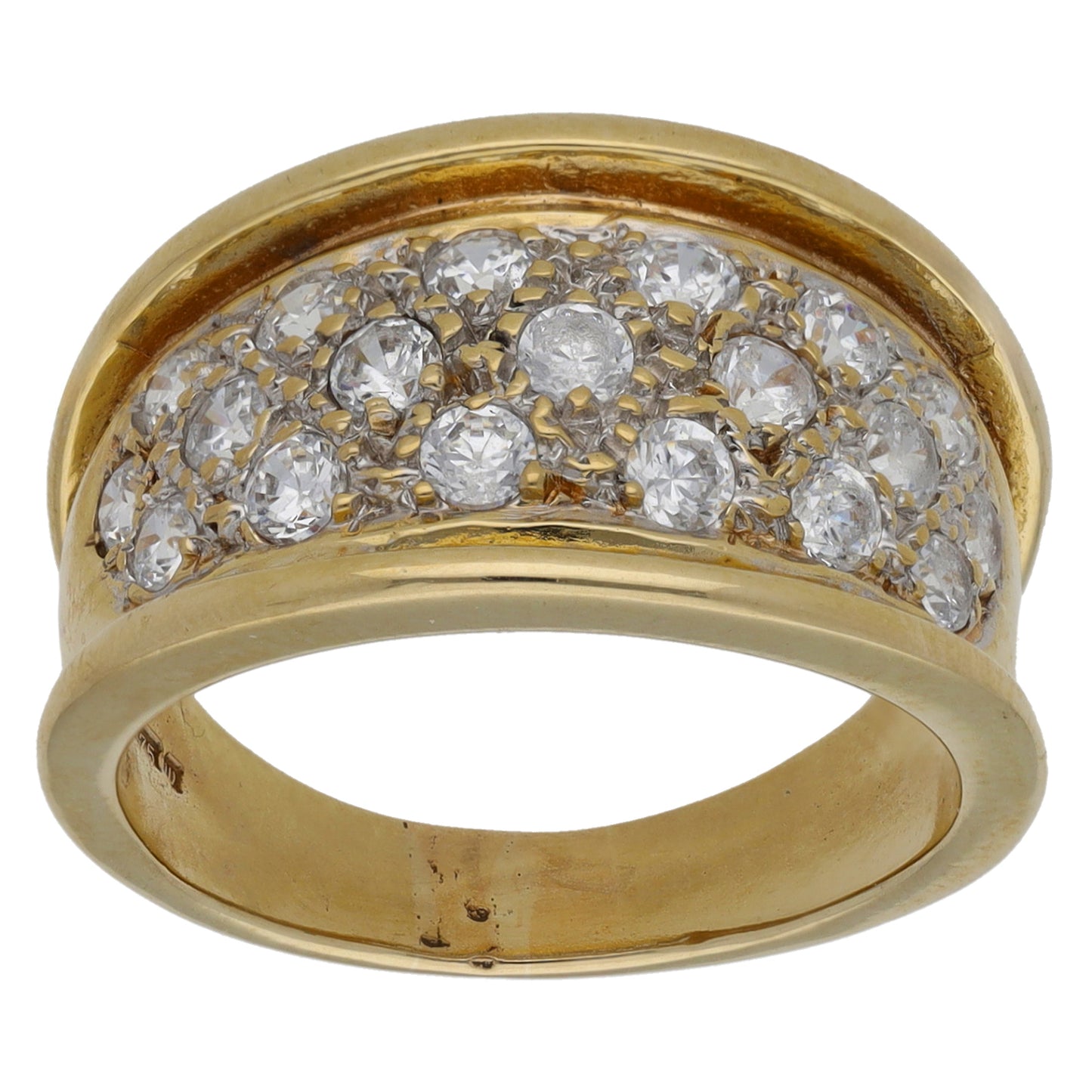 9ct Gold Cubic Zirconia Dress/Cocktail Ring Size P