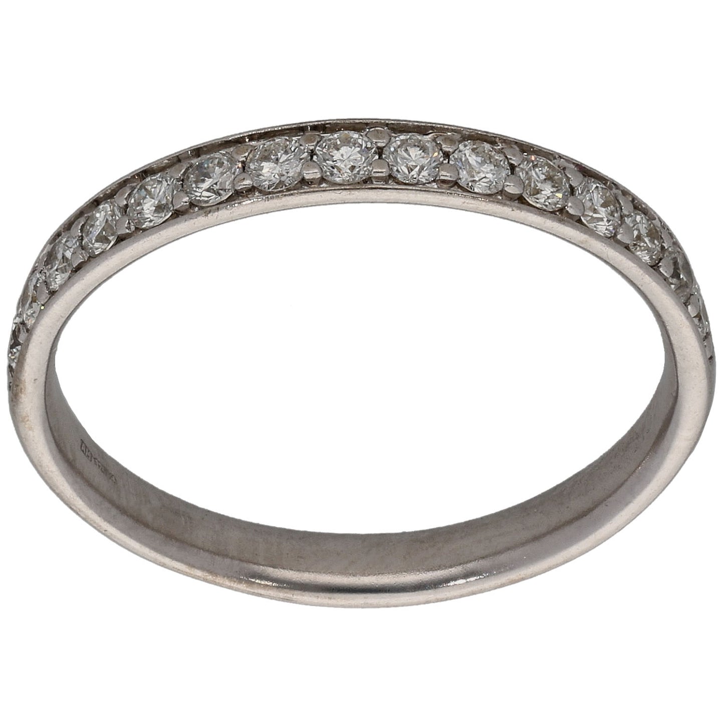 9ct White Gold 0.45ct Diamond Half Eternity Ring Size S