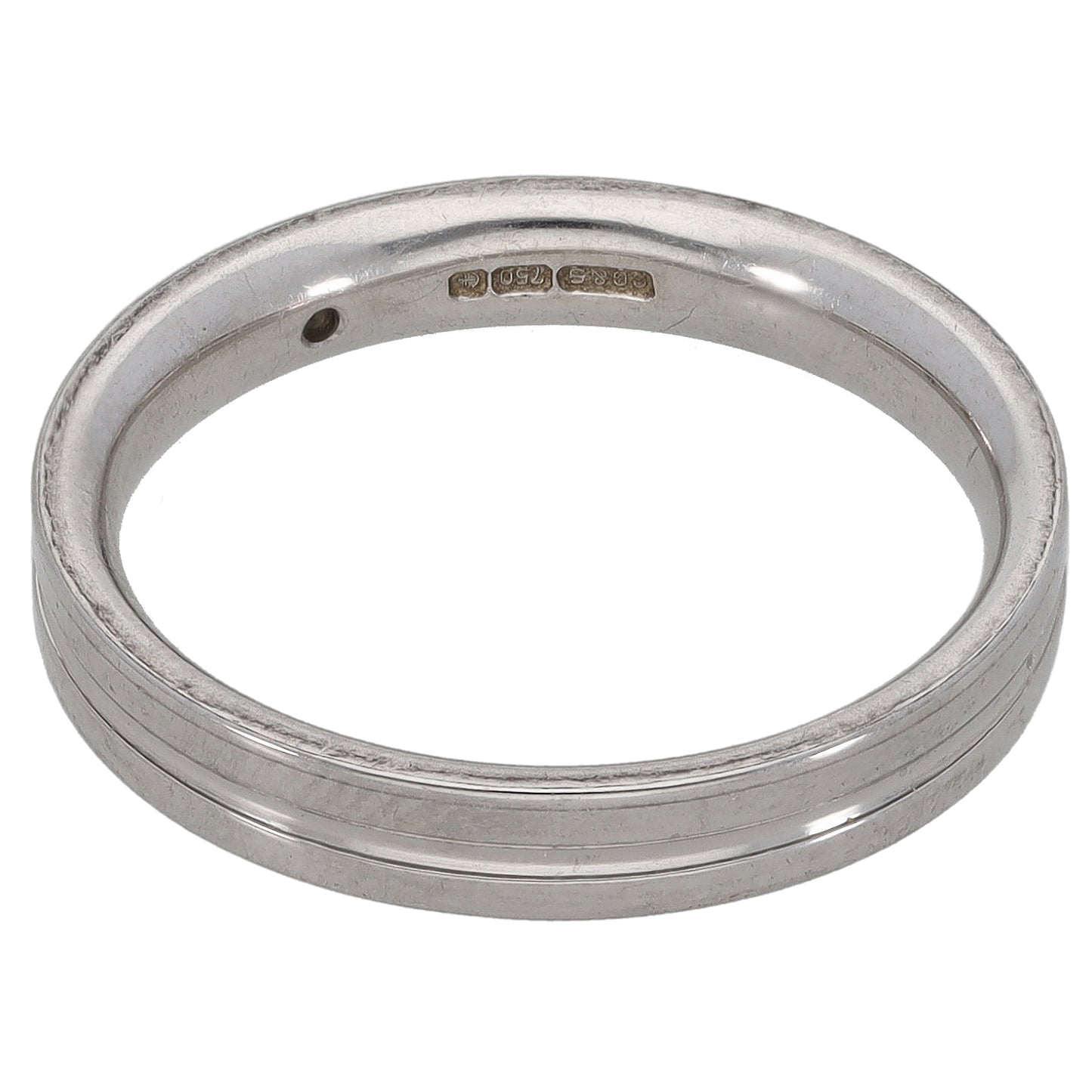 18ct White Gold 0.02ct Diamond Wedding Ring Size K