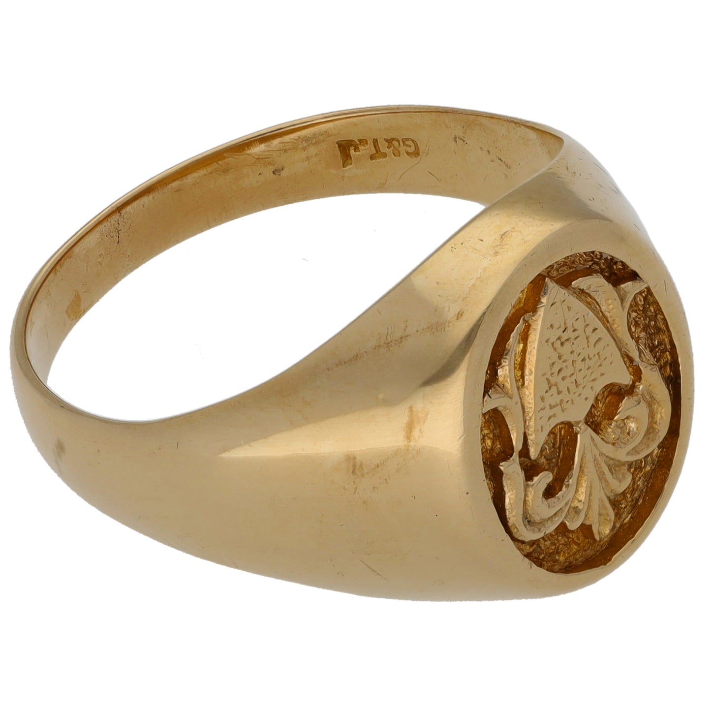 9ct Gold Crest/Emblem Signet Ring Size W