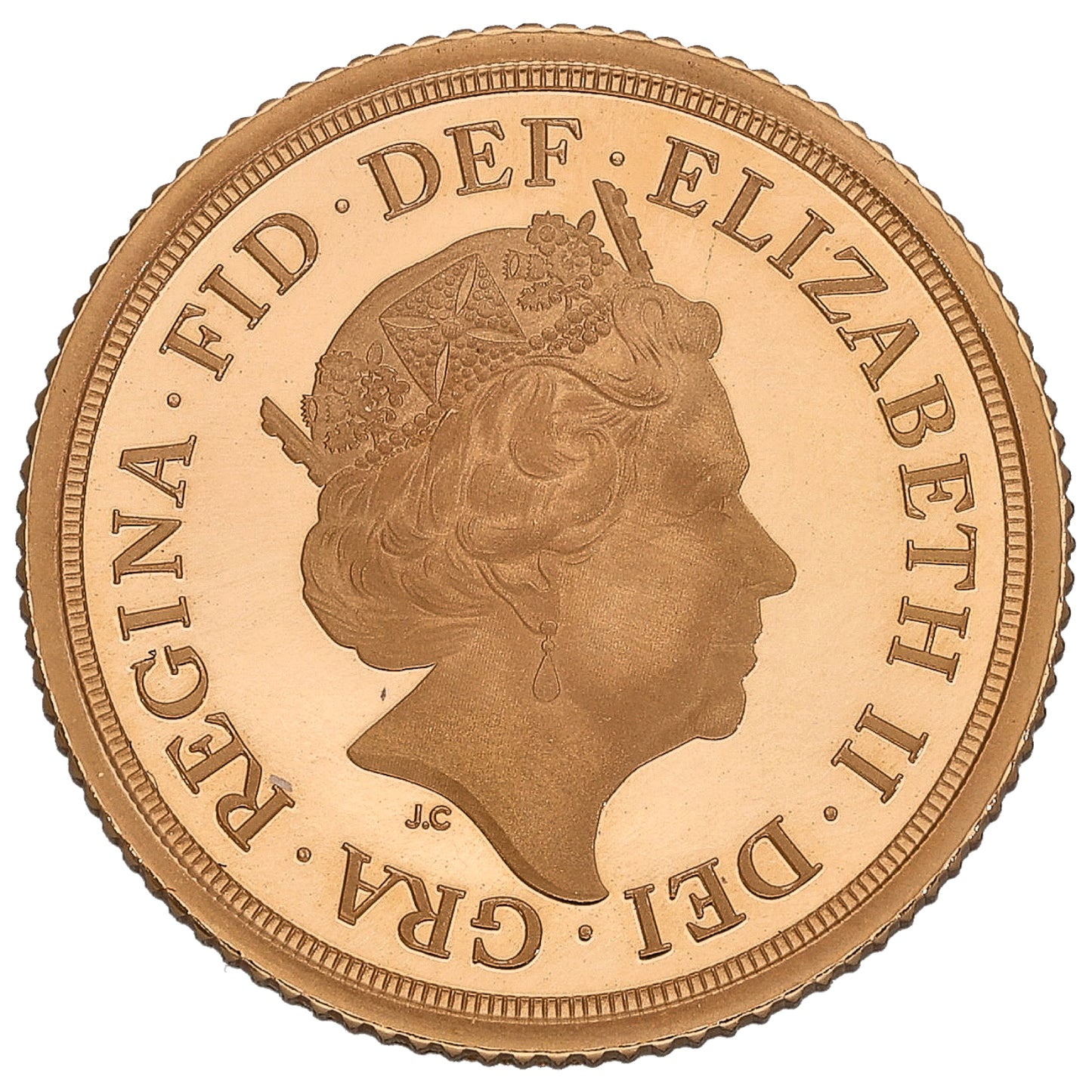 22ct Gold Queen Elizabeth II Half Sovereign Coin 2019