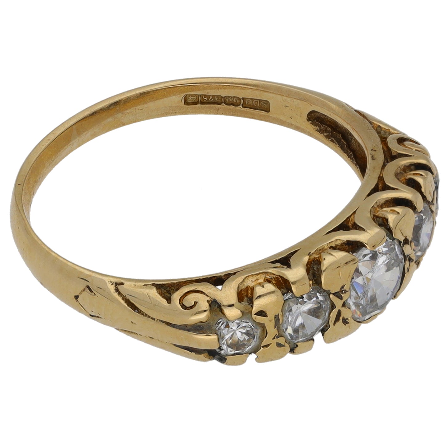 9ct Gold Cubic Zirconia Half Eternity Ring Size M