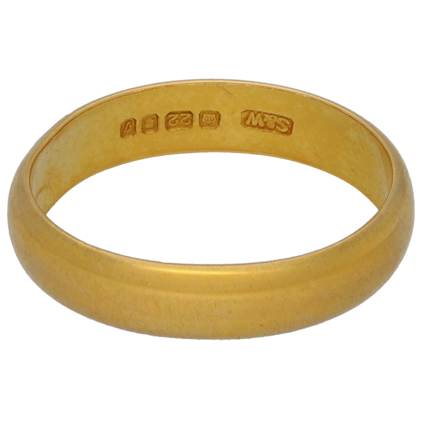 22ct Gold Plain Wedding Ring Size L