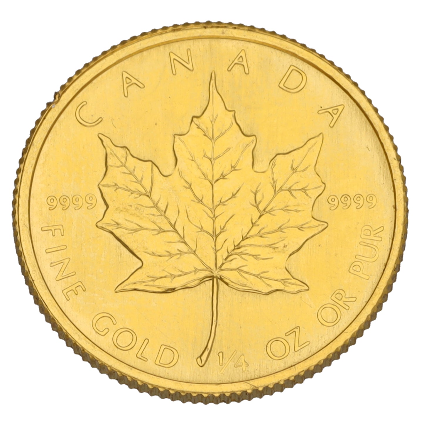 24ct Gold Canada Maple 1/4 OZ Coin 1986