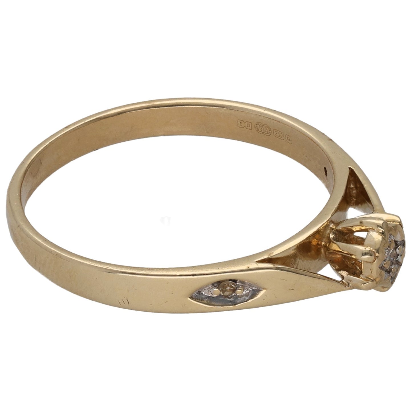 9ct Gold 0.03ct Diamond Dress/Cocktail Ring Size Q