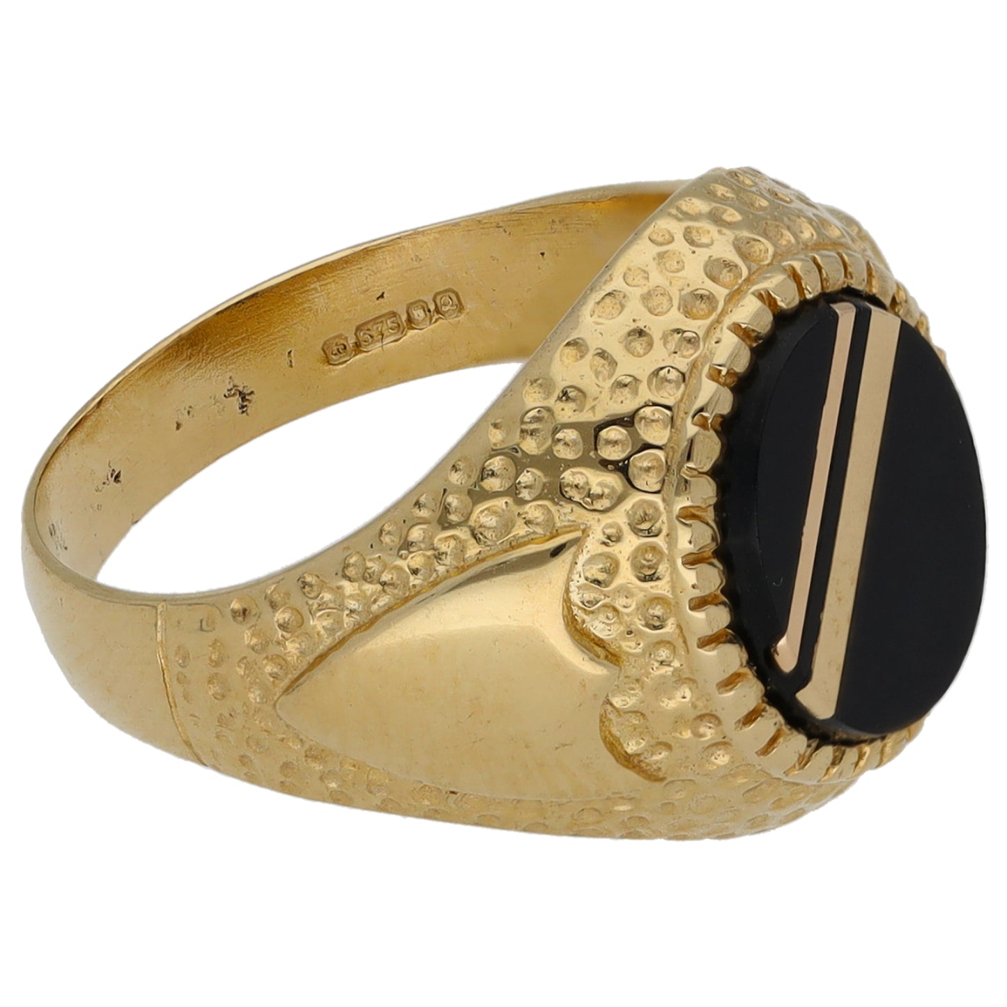 9ct Gold Onyx Signet Ring Size Q
