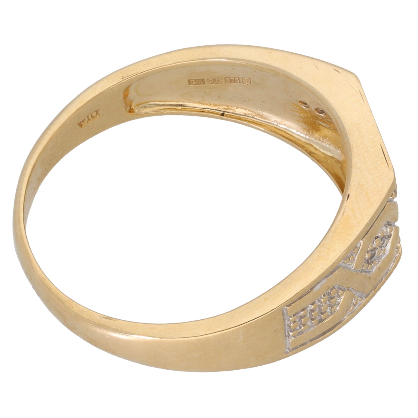 9ct Bicolour Gold 0.03ct Diamond Dress/Cocktail Ring Size X