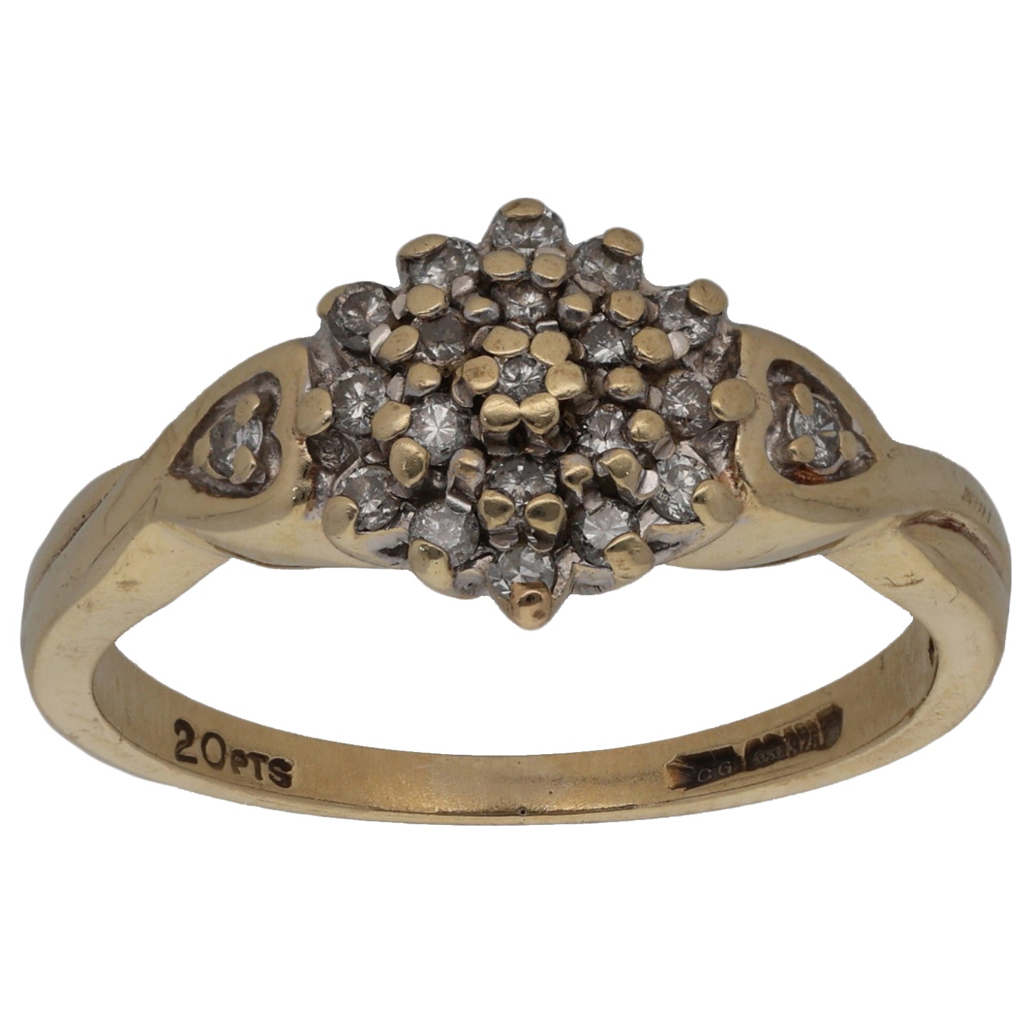 9ct Gold 0.20ct Diamond Cluster Ring Size K