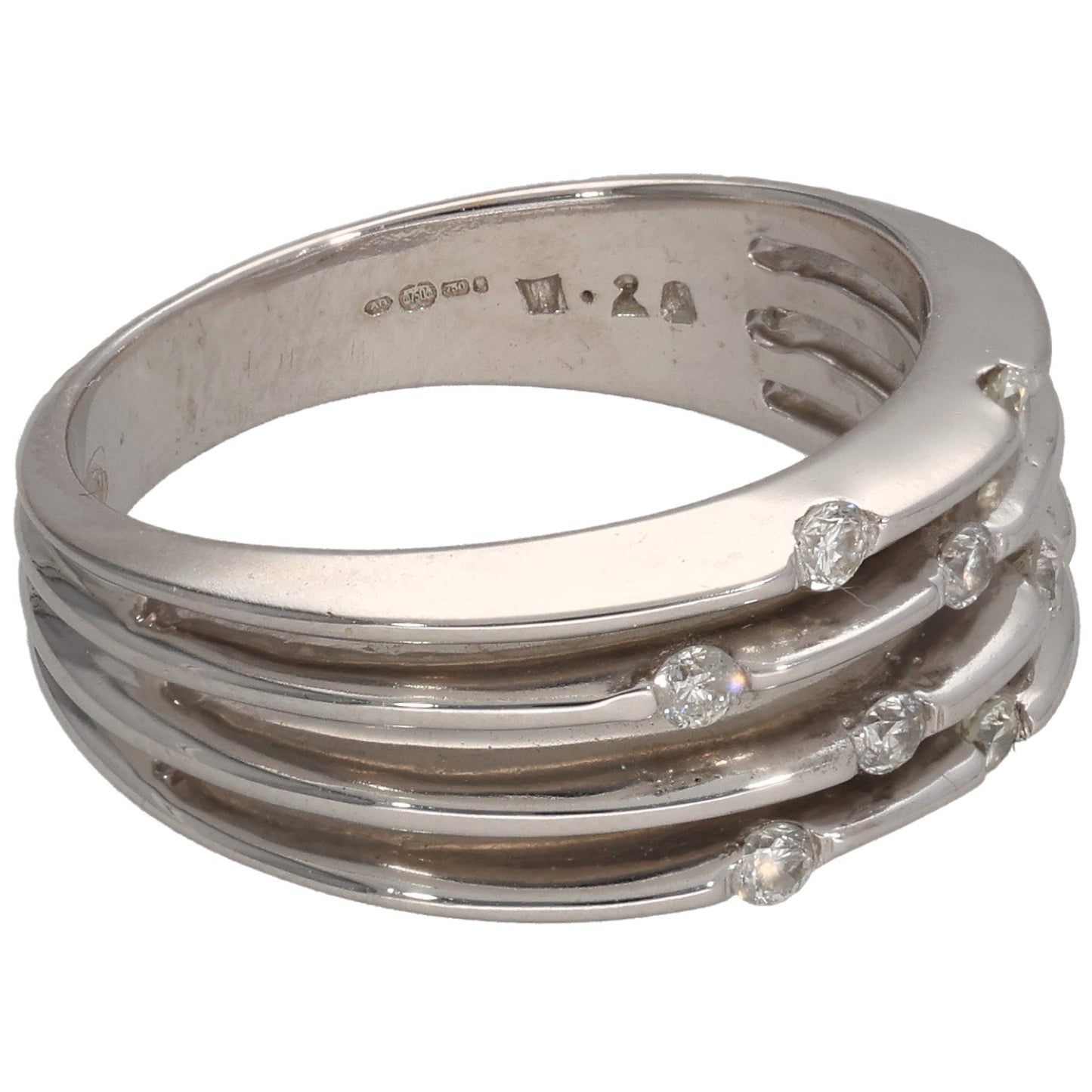18ct White Gold 0.25ct Diamond Dress/Cocktail Ring Size N