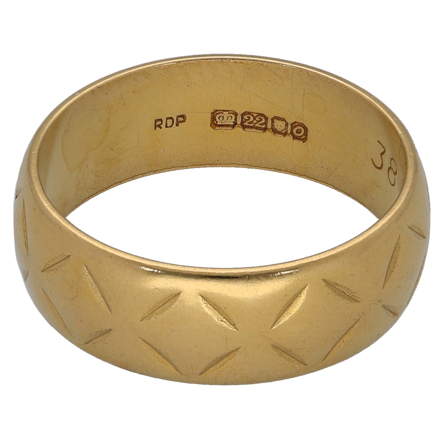 22ct Gold Plain Wedding Ring Size Q
