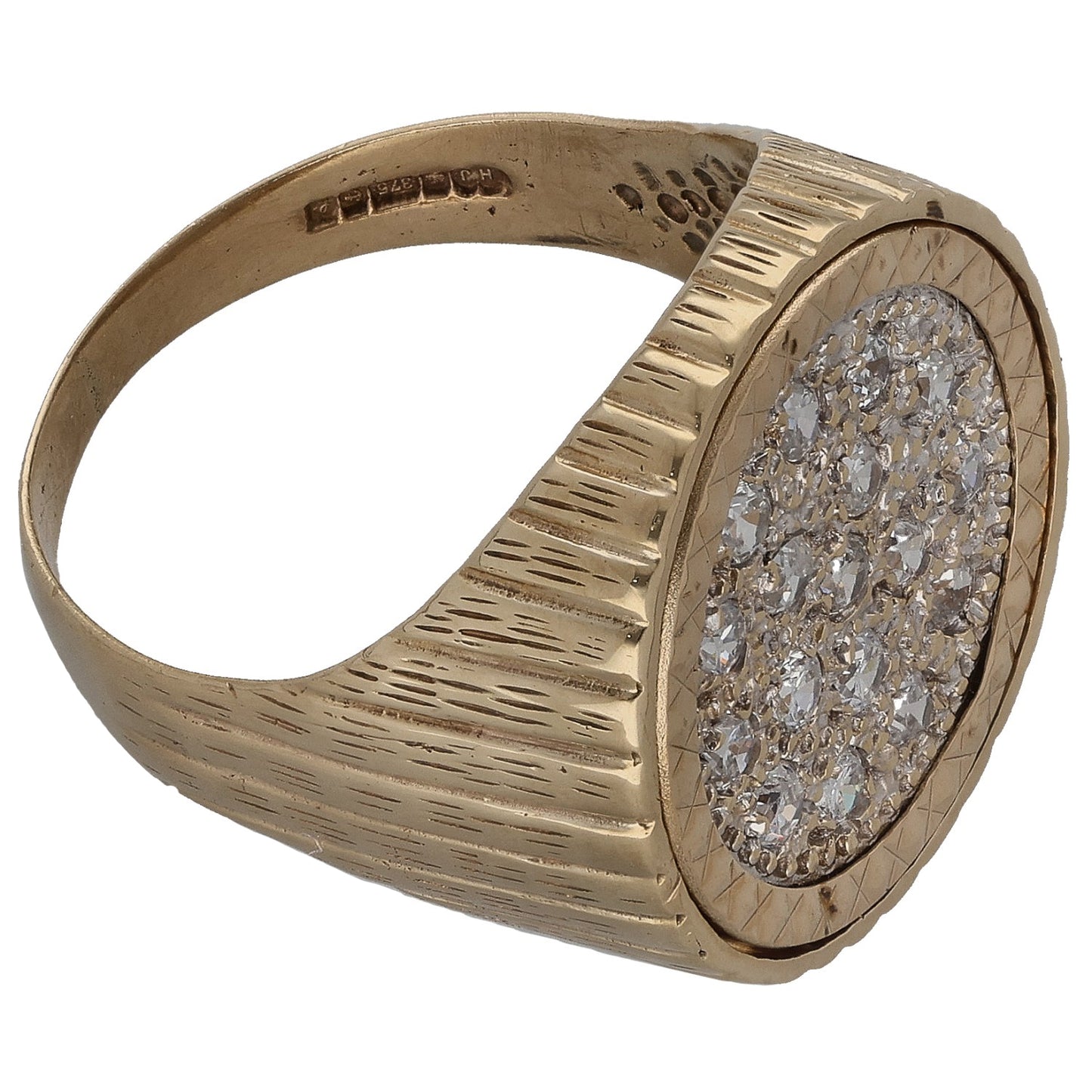 9ct Gold Cubic Zirconia Alternative Ring Size P