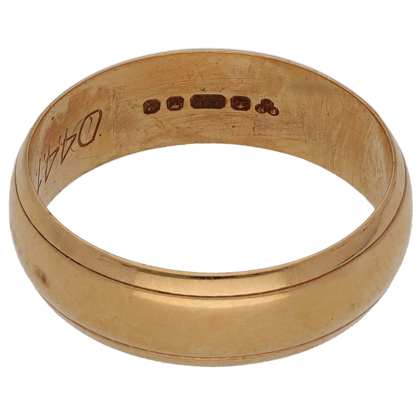 9ct Gold Patterned Wedding Ring Size M