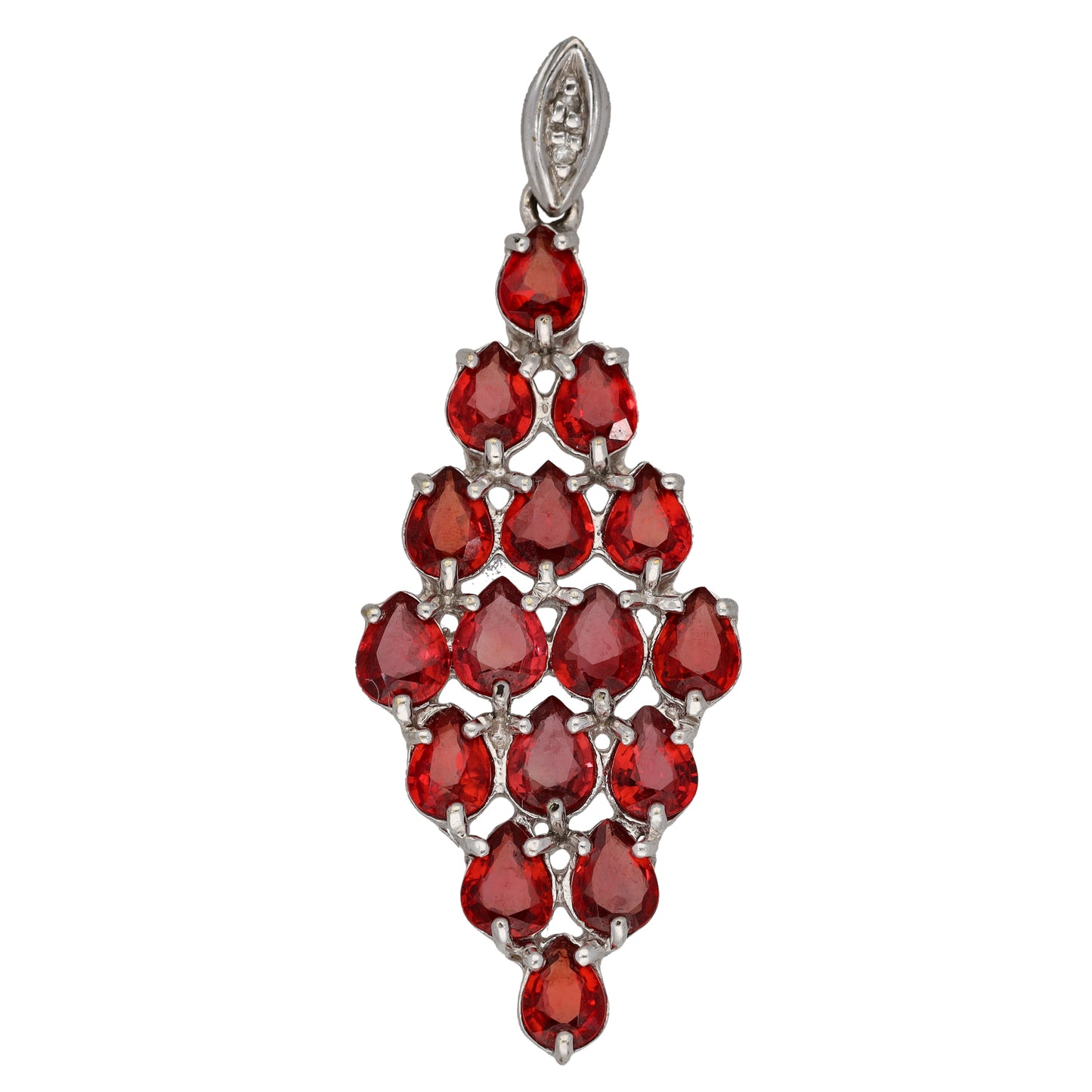 9ct White Gold Ruby Dress/Cocktail Pendant