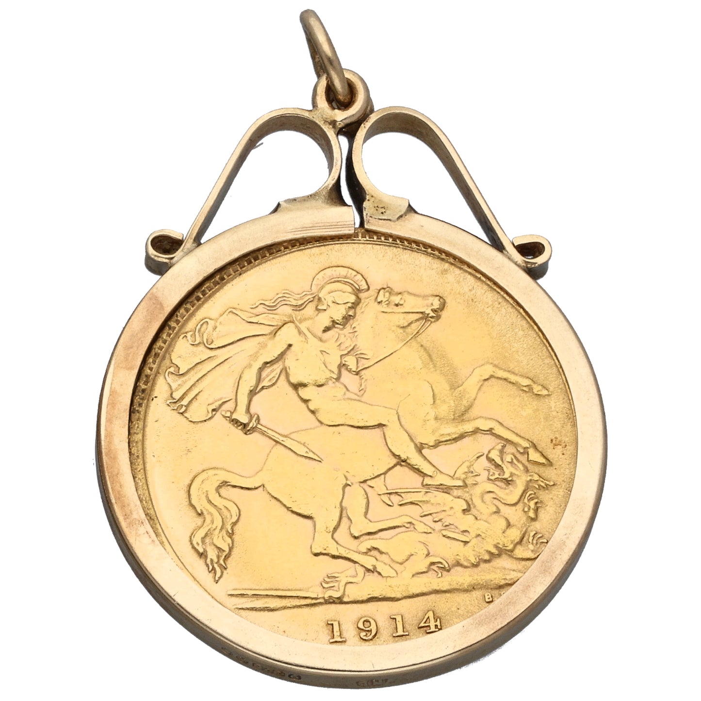 9ct Gold Half Sovereign Coin Pendant