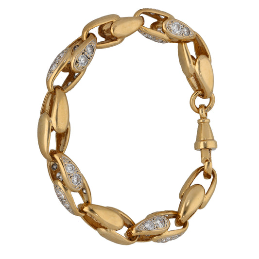 9ct Gold Cubic Zirconia Belcher Bracelet