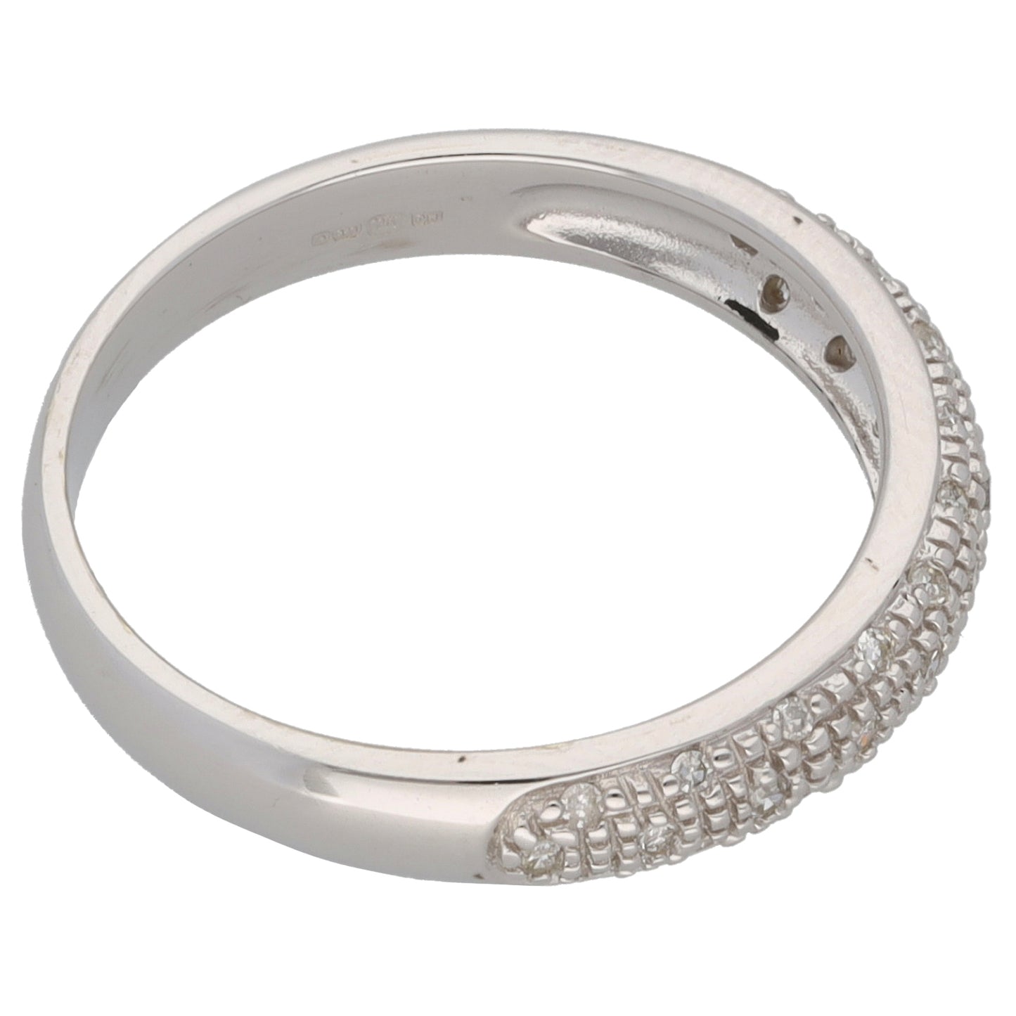 9ct White Gold 0.15ct Diamond Dress/Cocktail Ring Size M