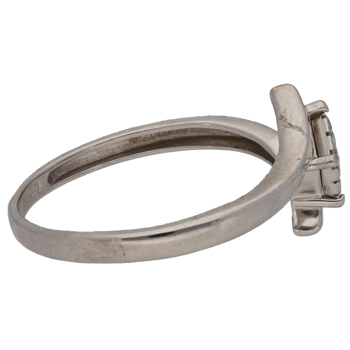 9ct White Gold 0.10ct Diamond Dress/Cocktail Ring Size P