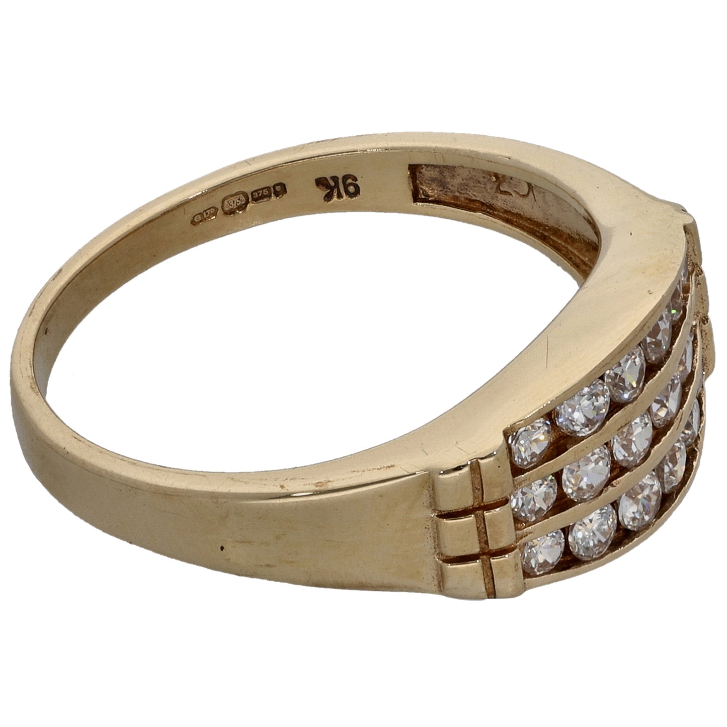 9ct Gold Cubic Zirconia Dress/Cocktail Ring Size K
