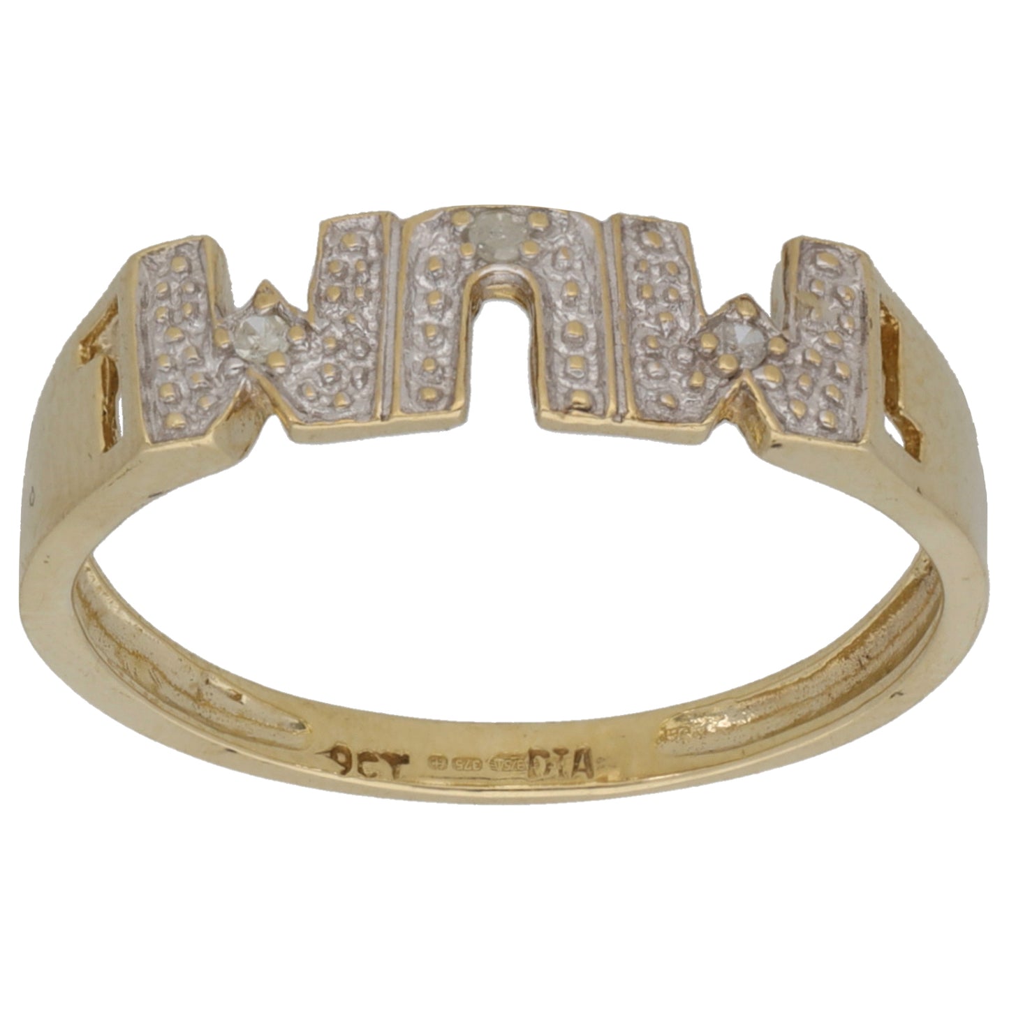 9ct Gold 0.015ct Diamond Mum/Mother Ring Size P