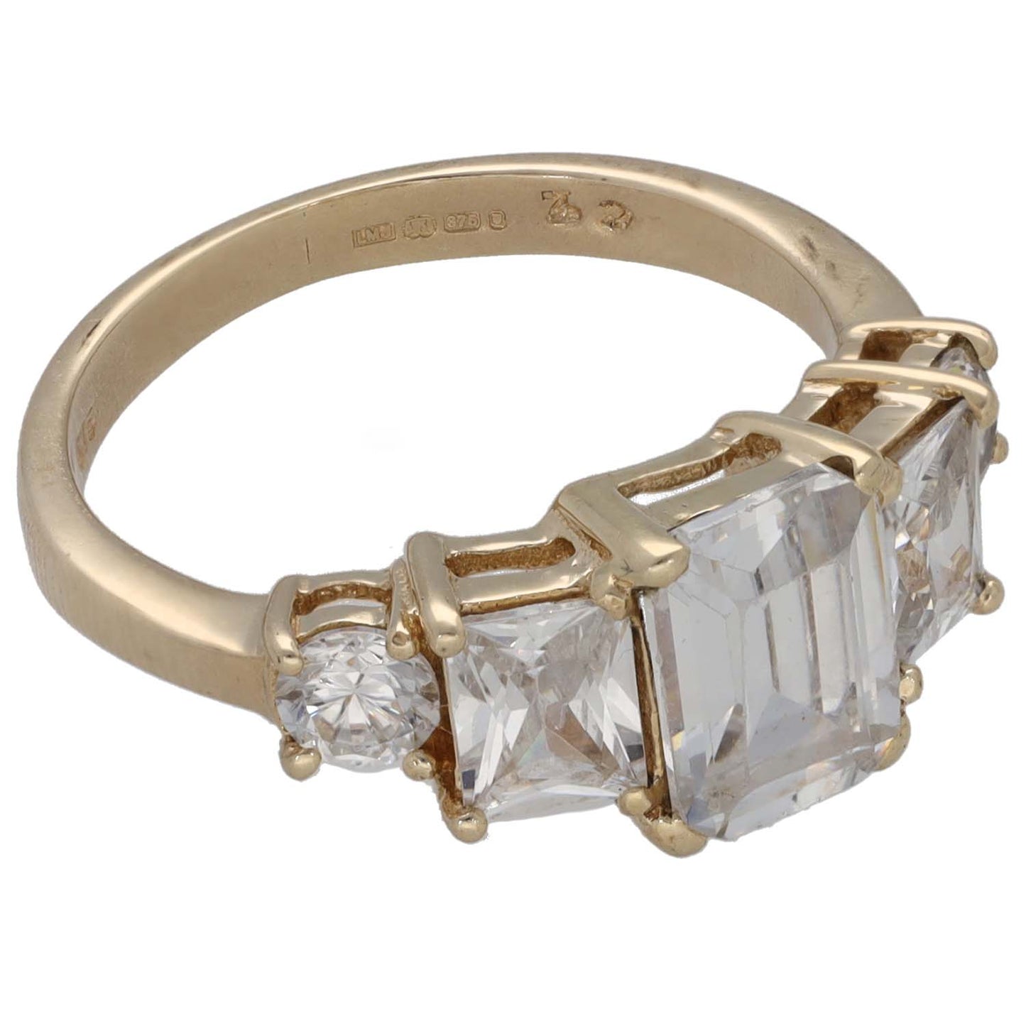 9ct Gold Cubic Zirconia Dress/Cocktail Ring Size L