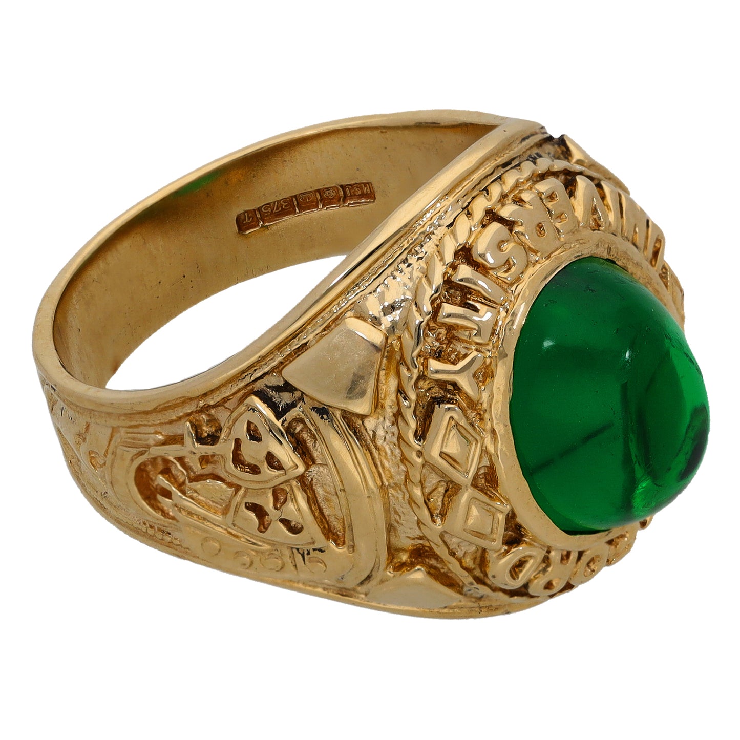 9ct Gold Imitation College Ring Size U