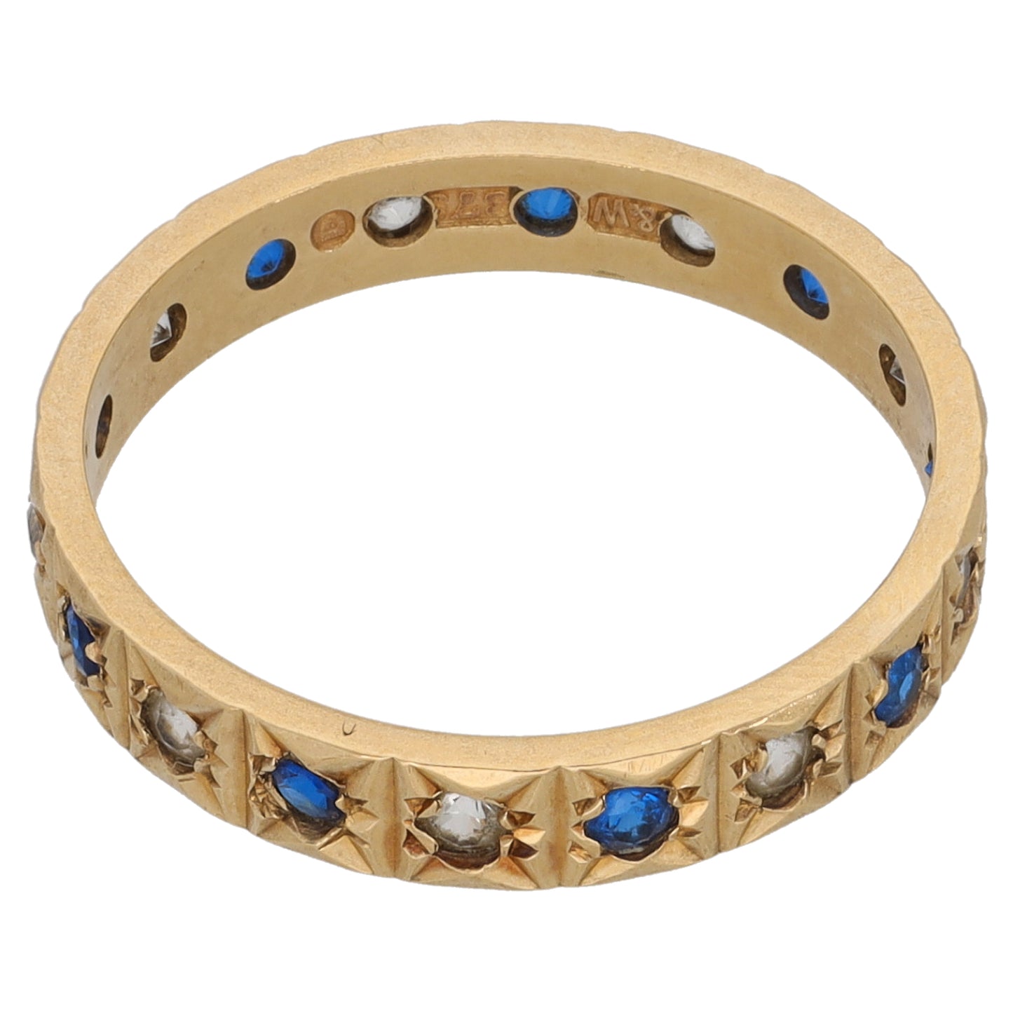 9ct Gold Imitation Eternity Ring Size M