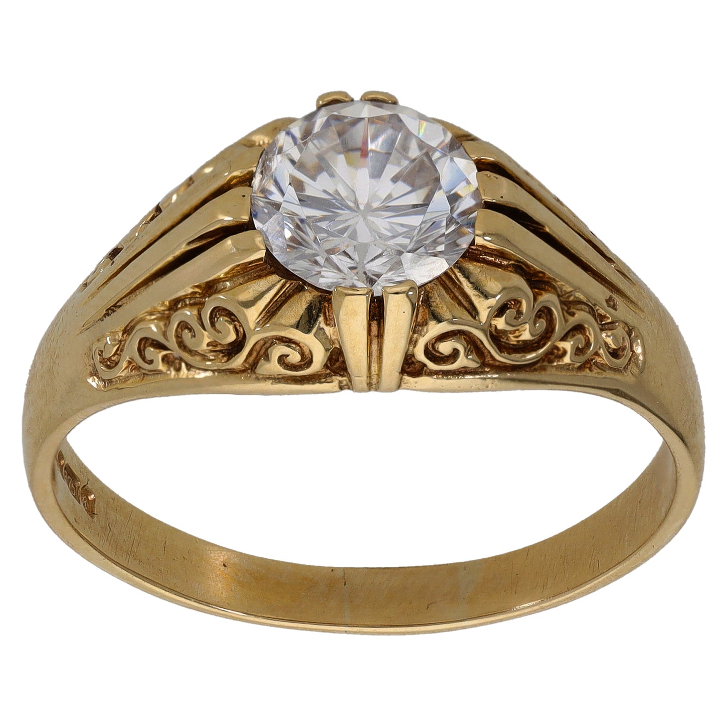 9ct Gold Cubic Zirconia Single Stone Ring Size Z