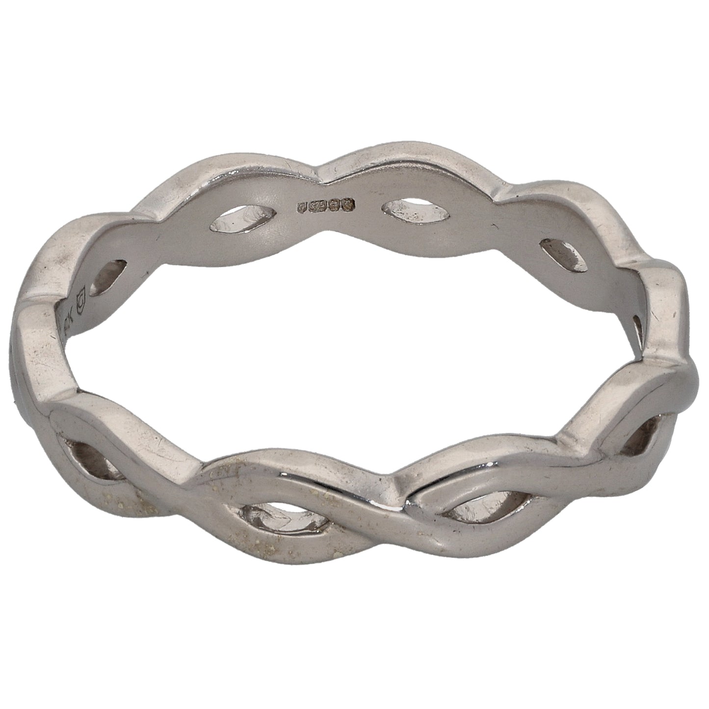 9ct White Gold Alternative Ring Size R