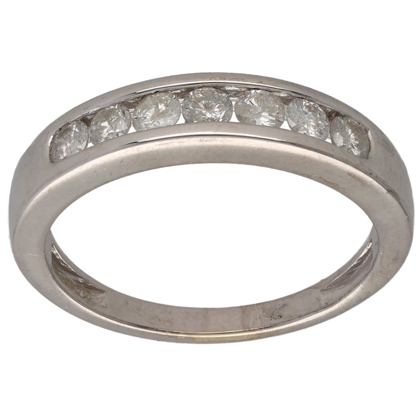 9ct White Gold 0.50ct Diamond Half Eternity Ring Size M