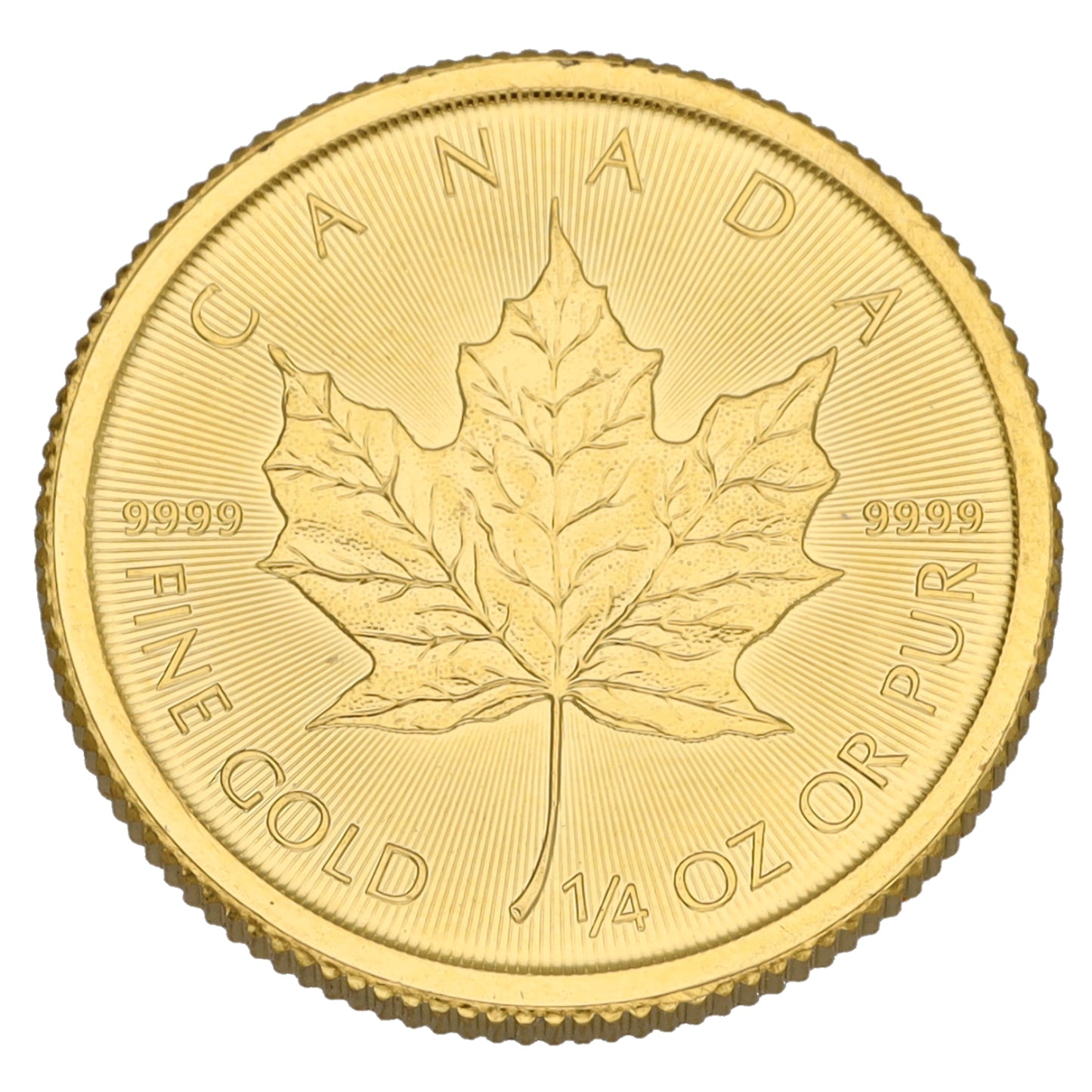 24ct Gold Canada Maple 1/4 OZ Coin 2016