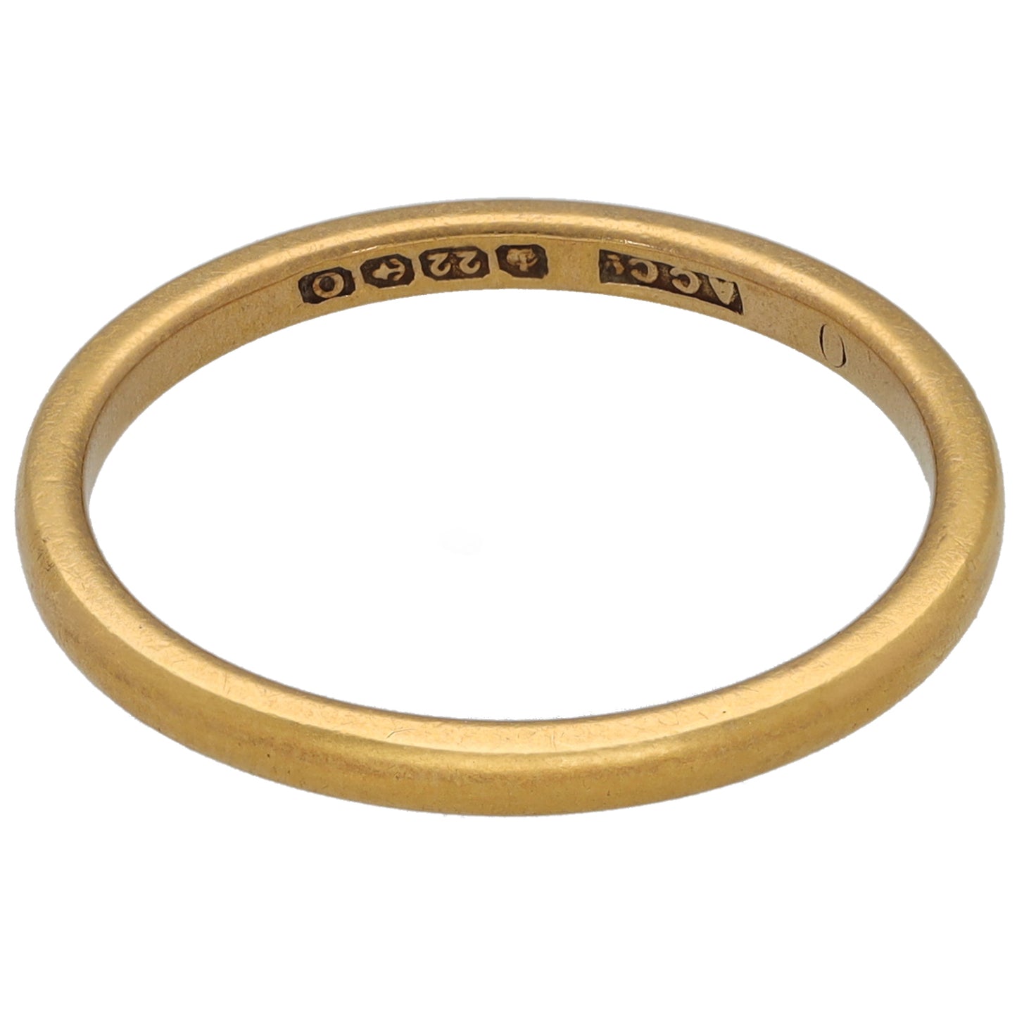22ct Gold Plain Wedding Ring Size O