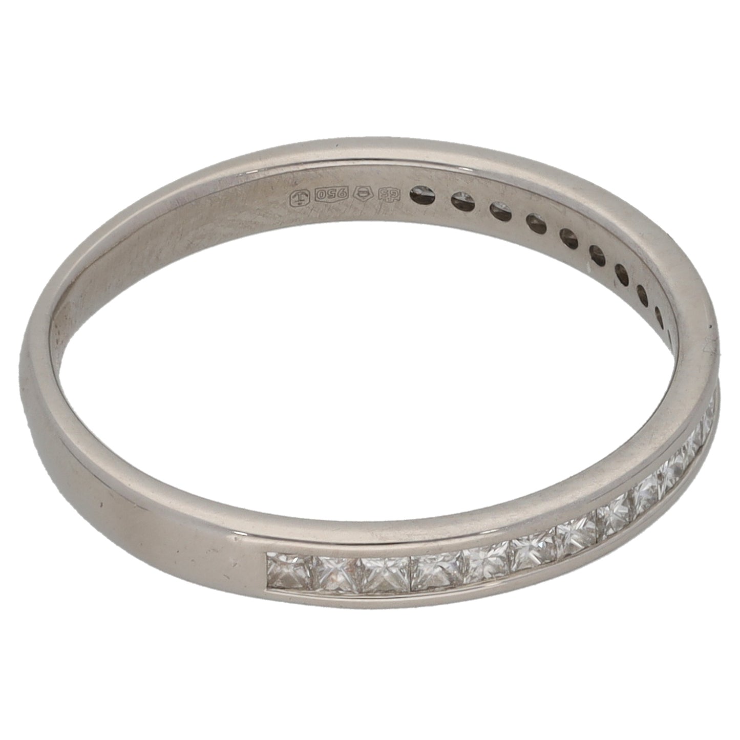 Platinum 0.33ct Diamond Half Eternity Ring Size N