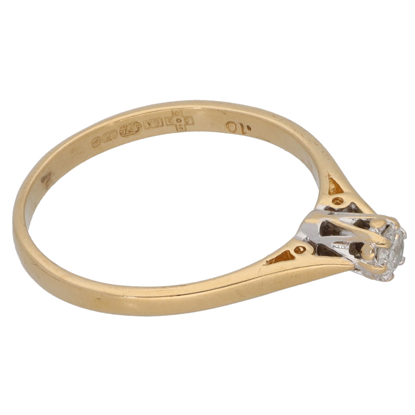 9ct Gold 0.10ct Diamond Solitaire Ring Size N