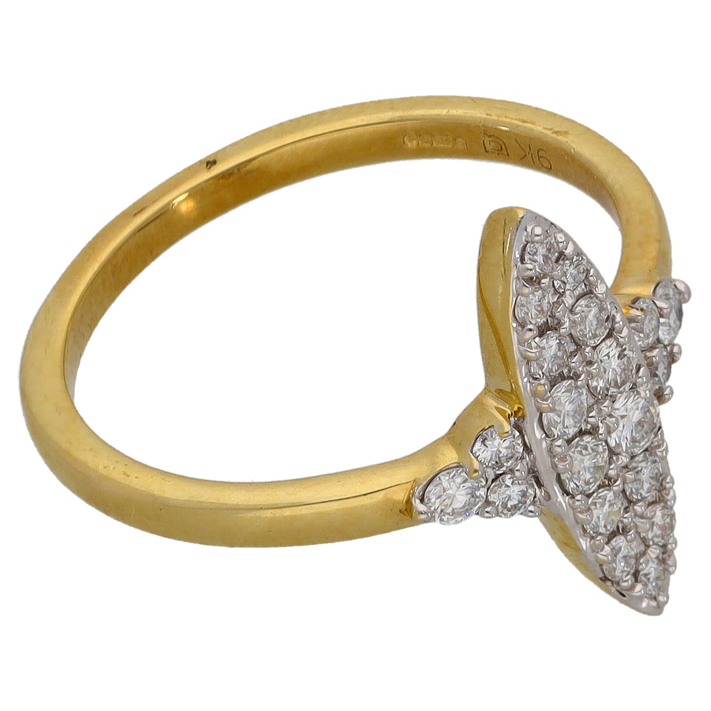 9ct Gold 0.40ct Diamond Cluster Ring Size L