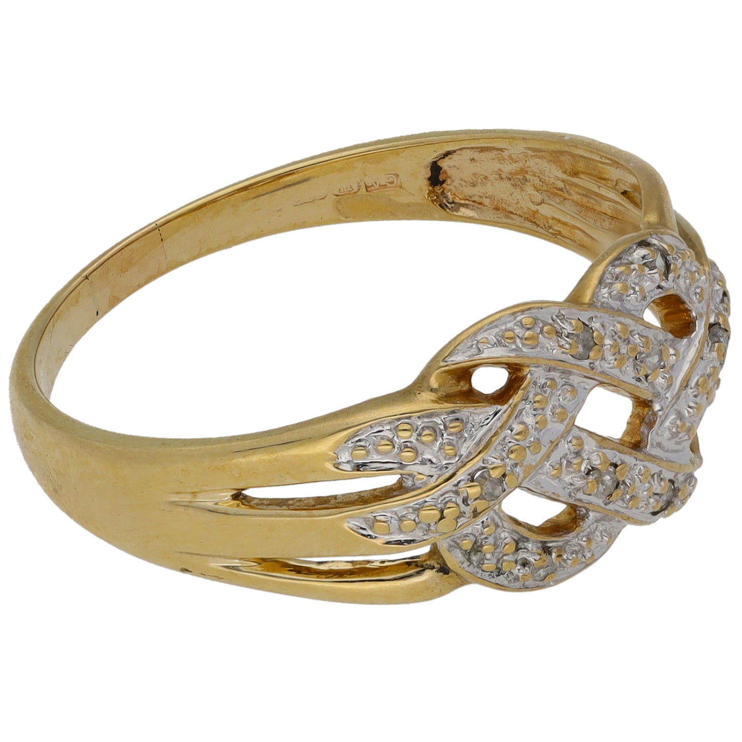 9ct Gold 0.045ct Diamond Alternative Ring Size R
