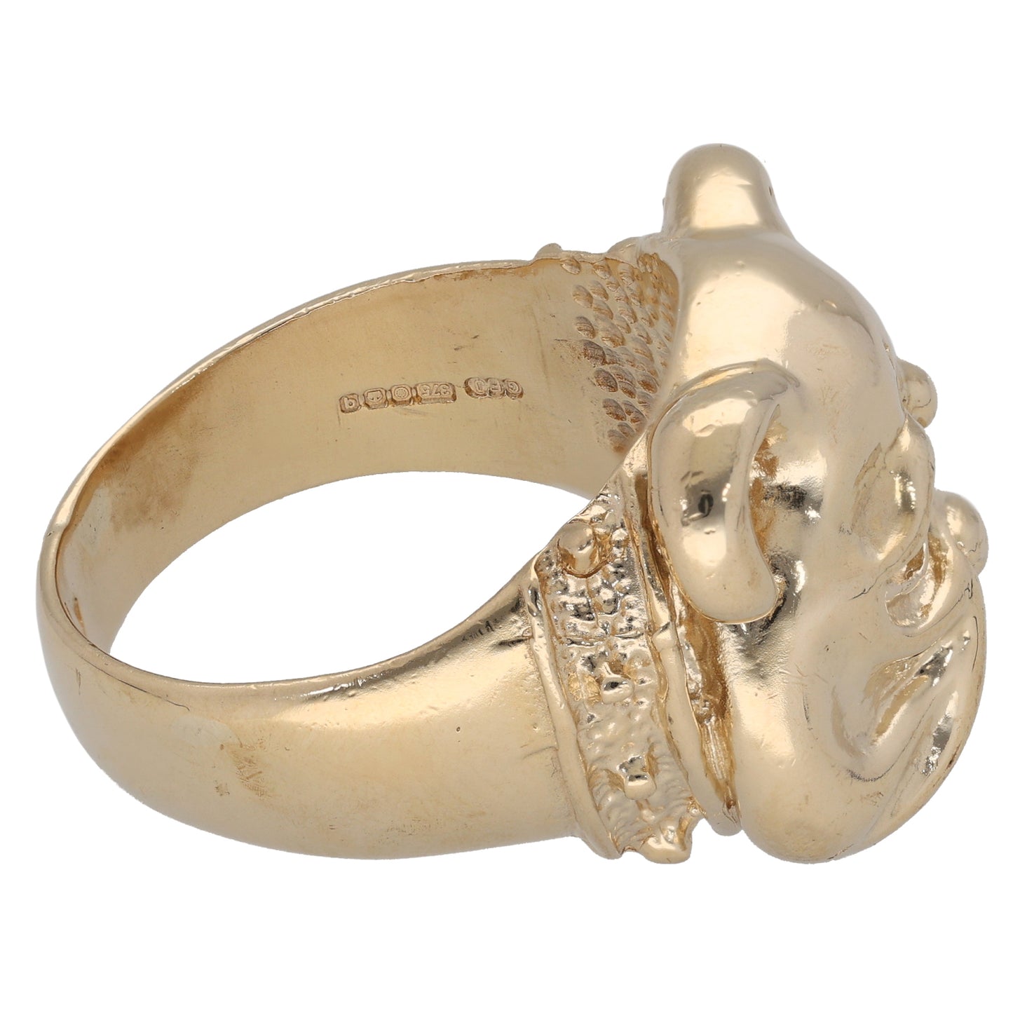 9ct Gold Bulldog Ring Size Y