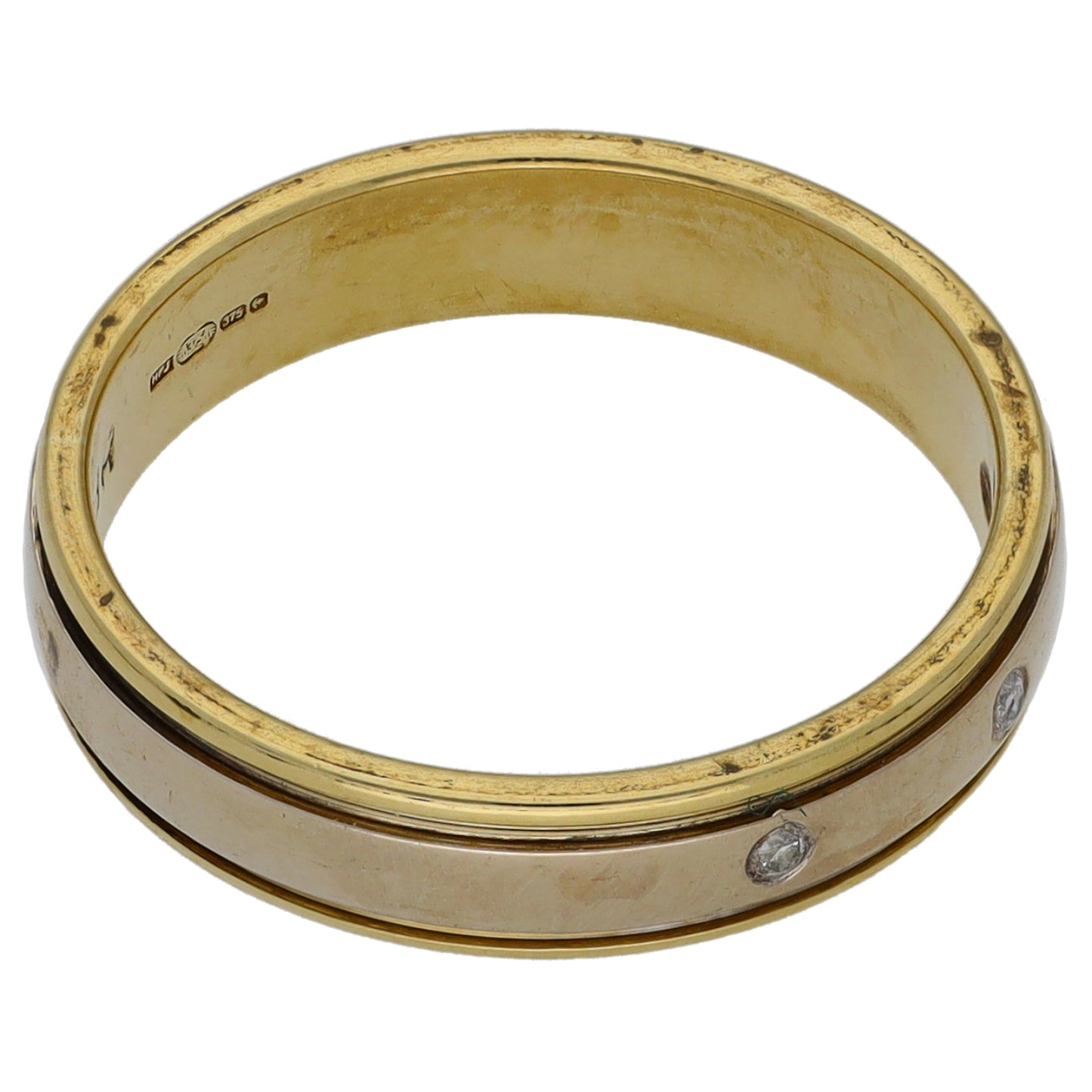 9ct Gold 0.03ct Diamond Trilogy Ring Size L