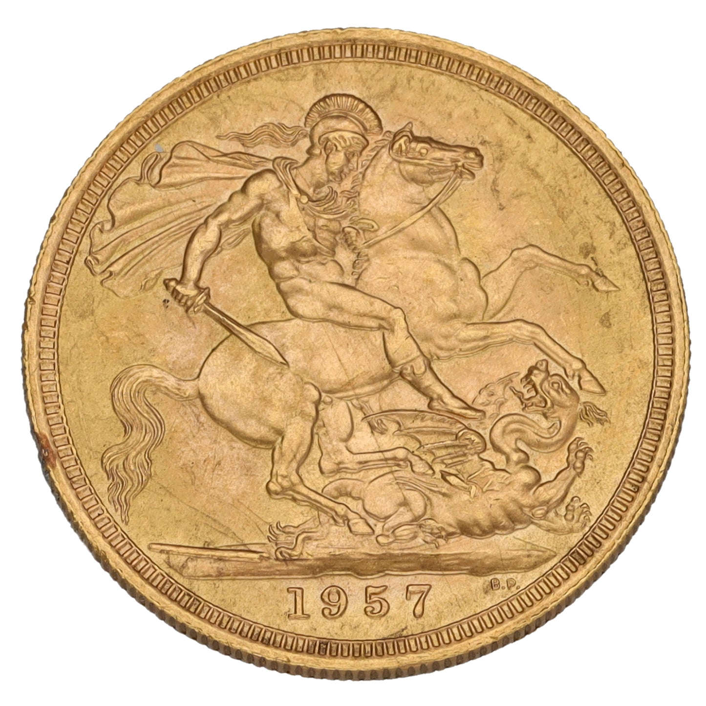 22ct Gold Queen Elizabeth II Full Sovereign Coin 1957