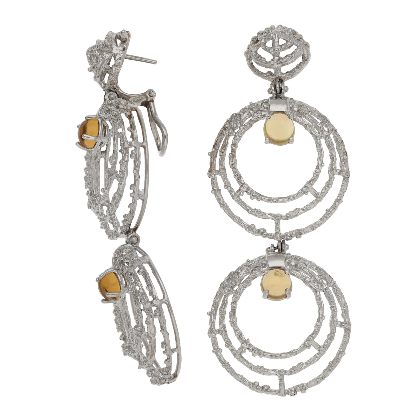 18ct White Gold Citrine Drop Earrings