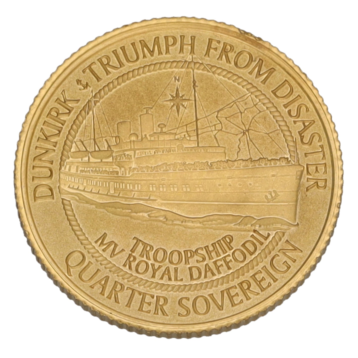 22ct Gold Dunkirk Triumph From Disaster Quarter Sovereign Coin 2020