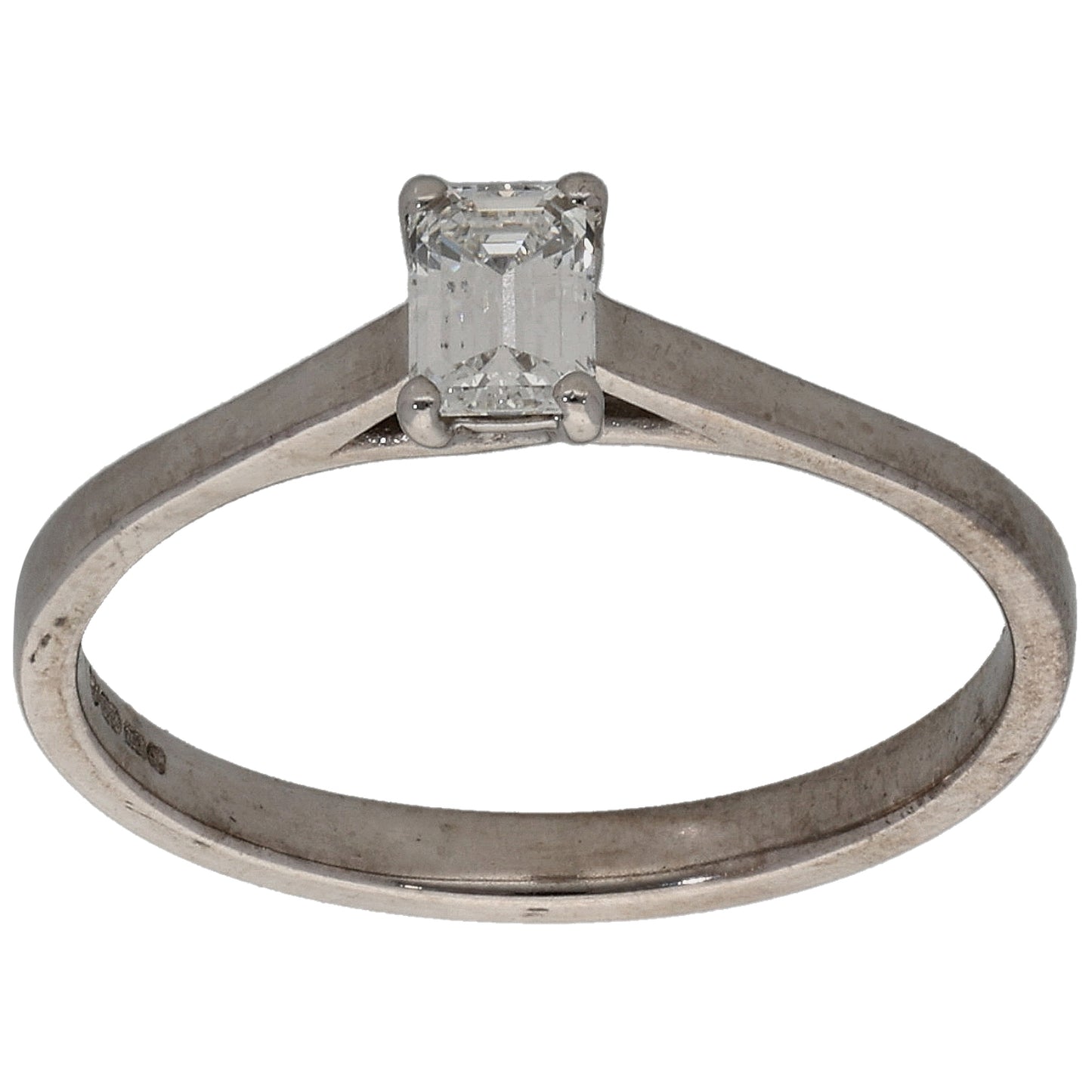 18ct White Gold 0.38ct Diamond Solitaire Ring Size M