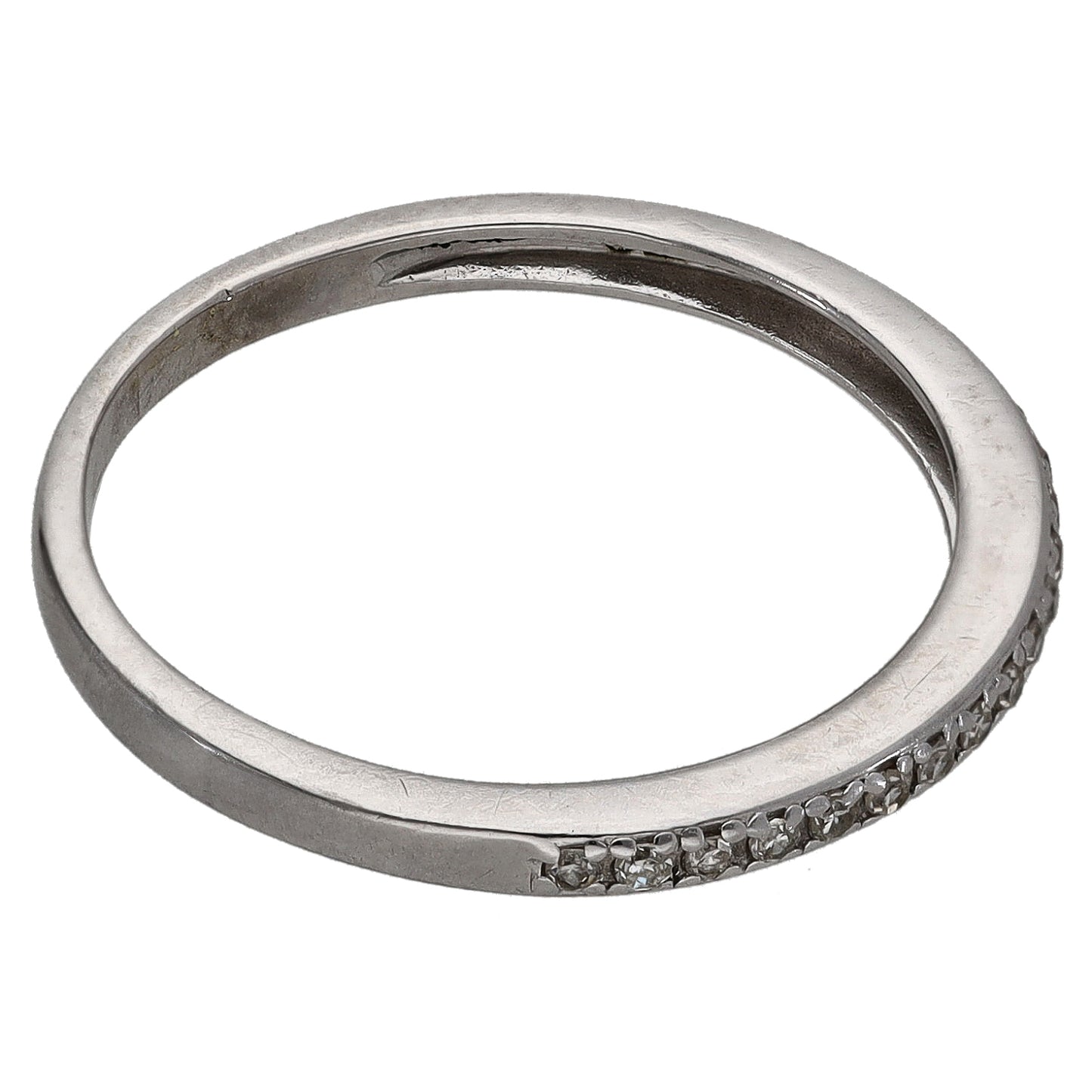 9ct White Gold 0.075ct Diamond Eternity Ring Size Q